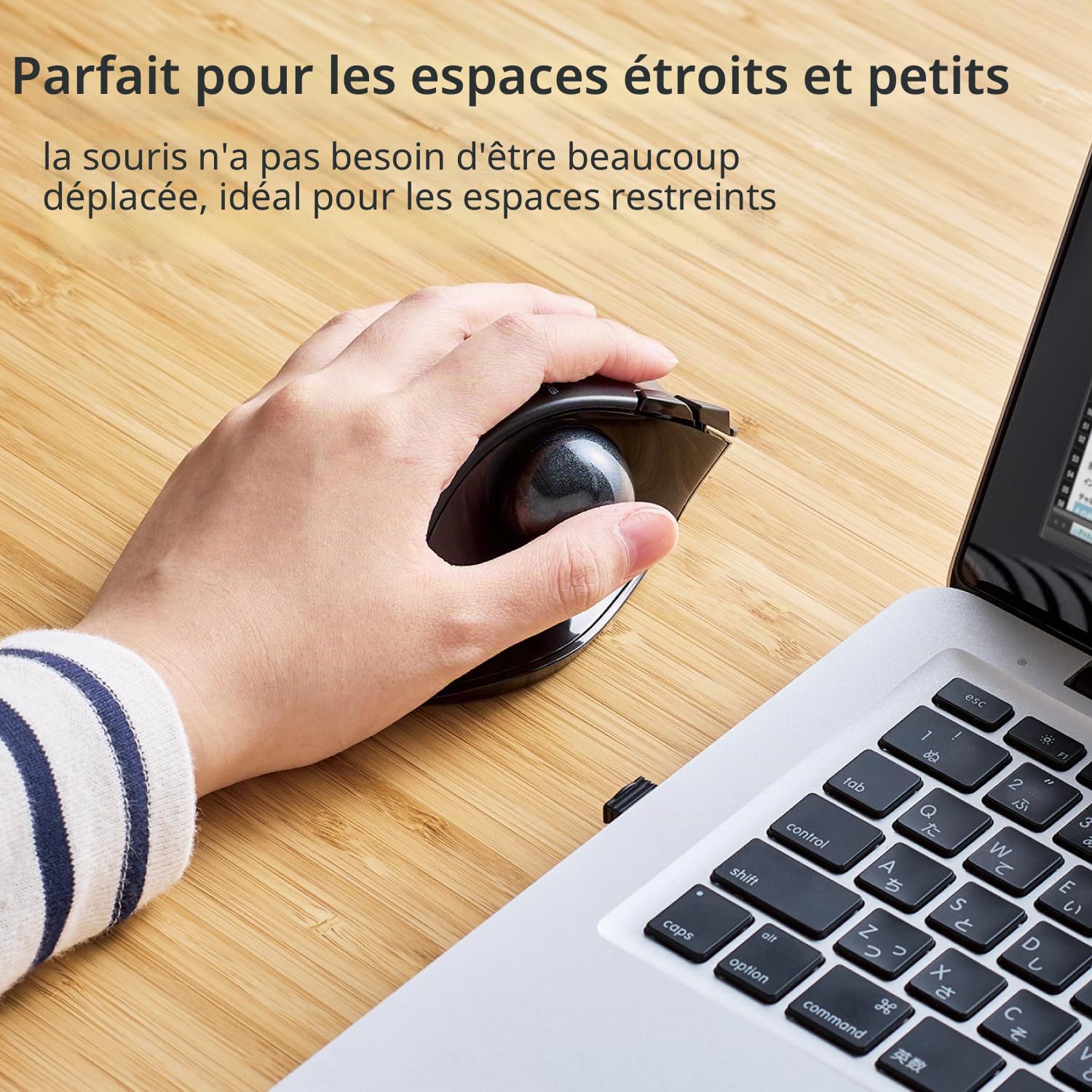 ELECOM-Japan Brand- Wireless Trackball Mouse for Left Hand, Thumb Operated Model, Ergonomic Grip, Tilt Function, 6 Buttons, Black/M-XT4DRBK