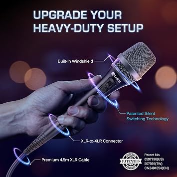 CAROL PS-1-BLACK Microphone, XLR Microphone, Dynamic Microphone,