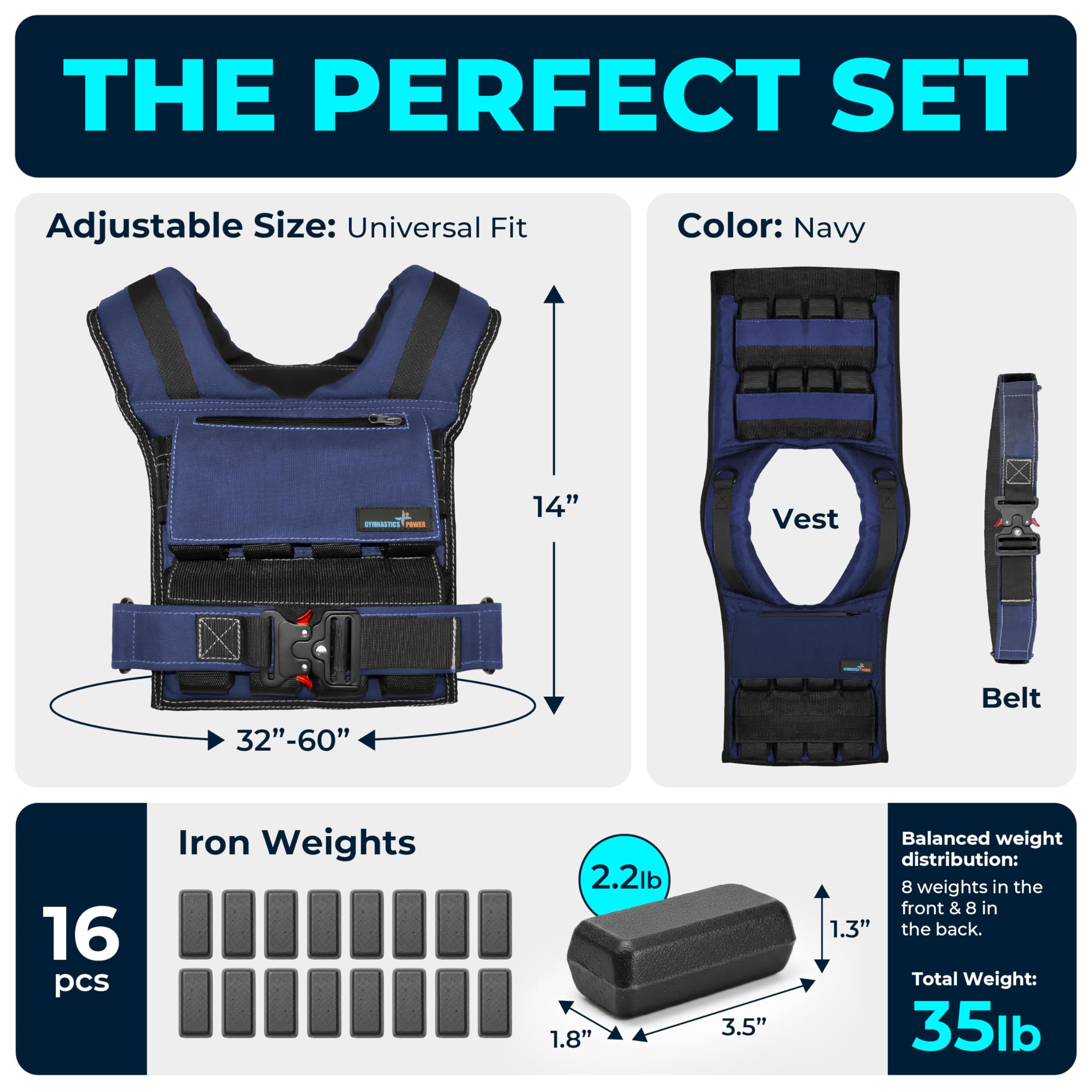 Amazon.co.jp: Gymnastics Power - Weighted Vest 6lb, 10lb, 12lb