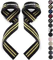 Vista 15 de Fitgriff® Correas de muñeca para levantamiento de pesas, gimnasio, peso muerto, entrenamiento (hechas de algodón premium y acolchadas) - Hombres