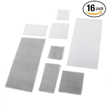 Mironey 16 Pieces Decorative Aquatic Moss Wall Silver Aquarium Fish Tank Wire Mesh Pad Moss Net Moss Wall or Moss Carpet for Fish Tank,1.97