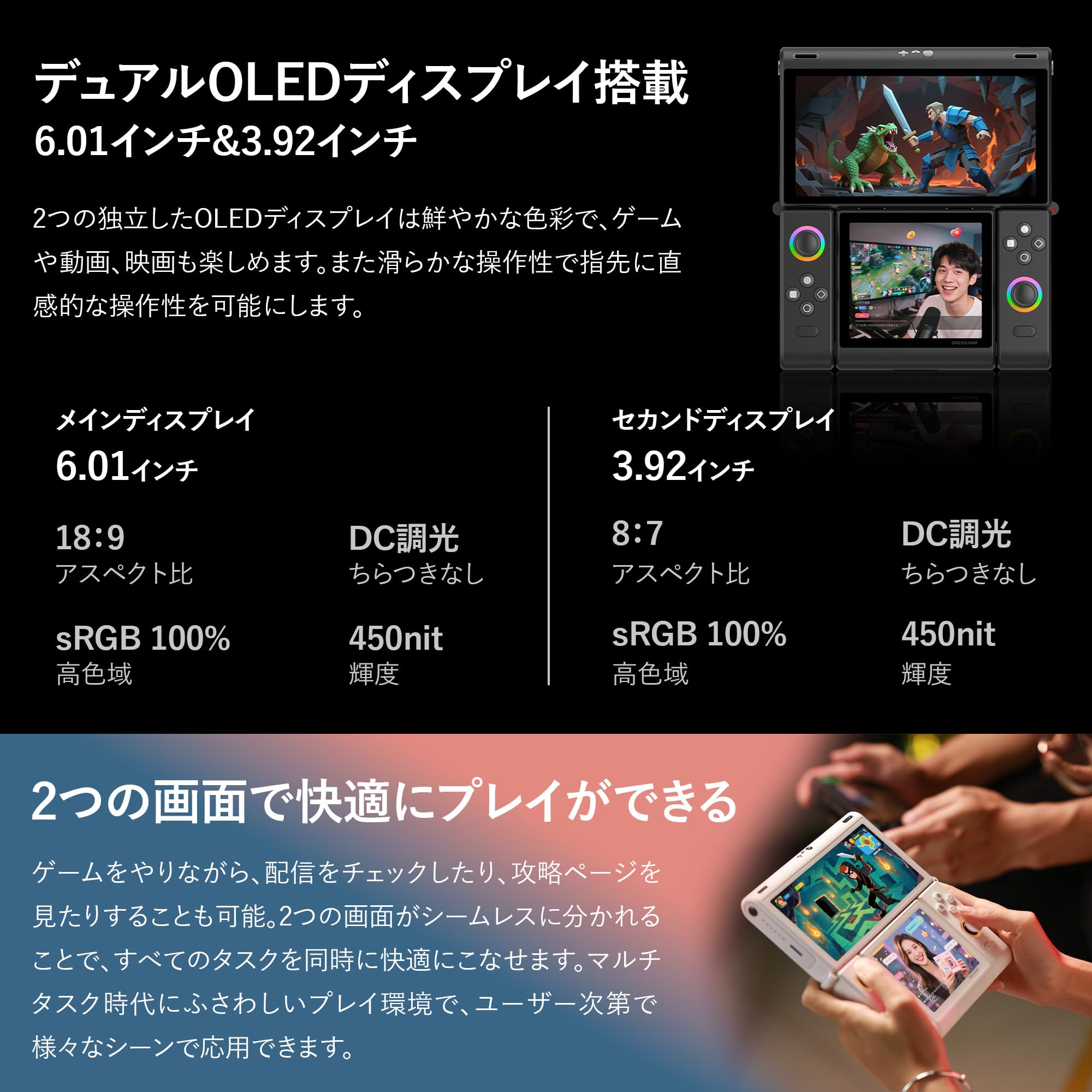 Amazon.co.jp: 【折りたたみ式デュアルスクリーンAndroidゲーミング機