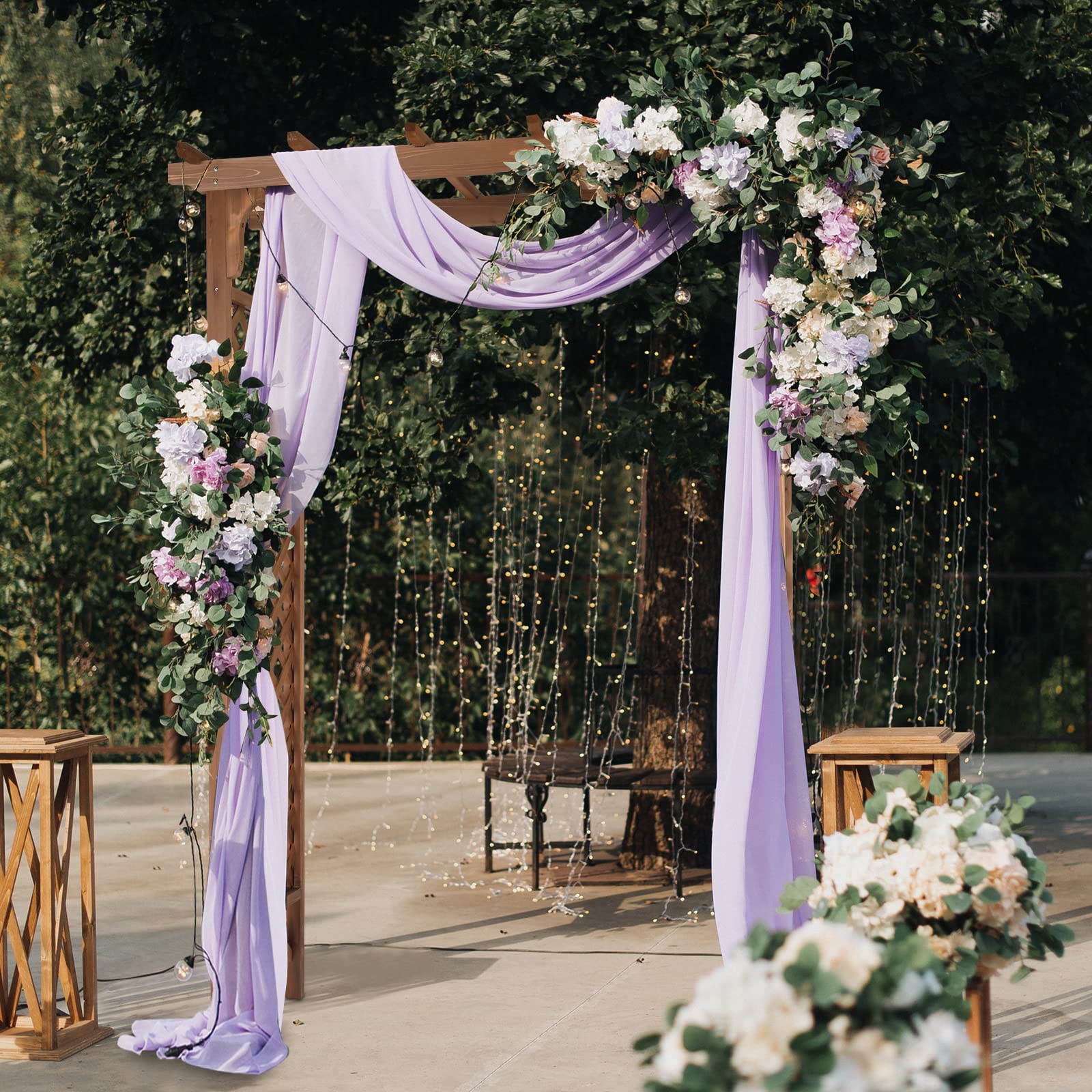 Bonnlo Rosenbogen Holz mit Rankgitter, Flachdach,Stabil und Wetterfest, Speziell für kletternde Pflanzen,Hochzeit&Dekoration für Garten und Hof, 152 * 60 * 215cm, Dunkelbraun