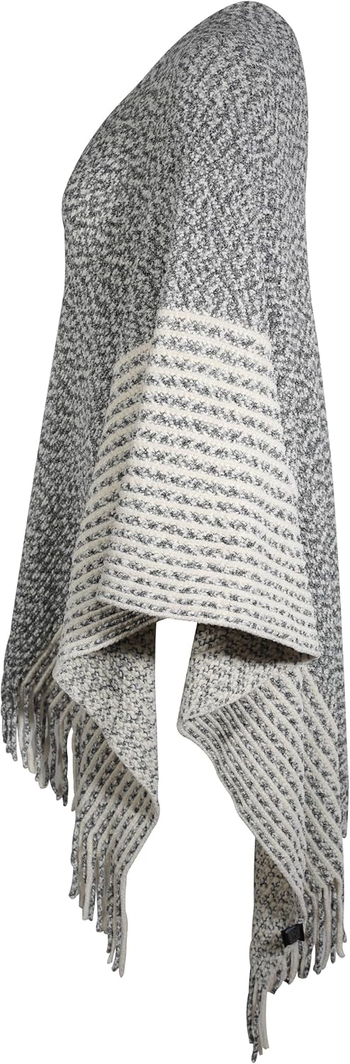 ZLYC Women's Shawl Golden Trim Knit Blanket Wrap Fringe Poncho Coat Cardigan - Image 8