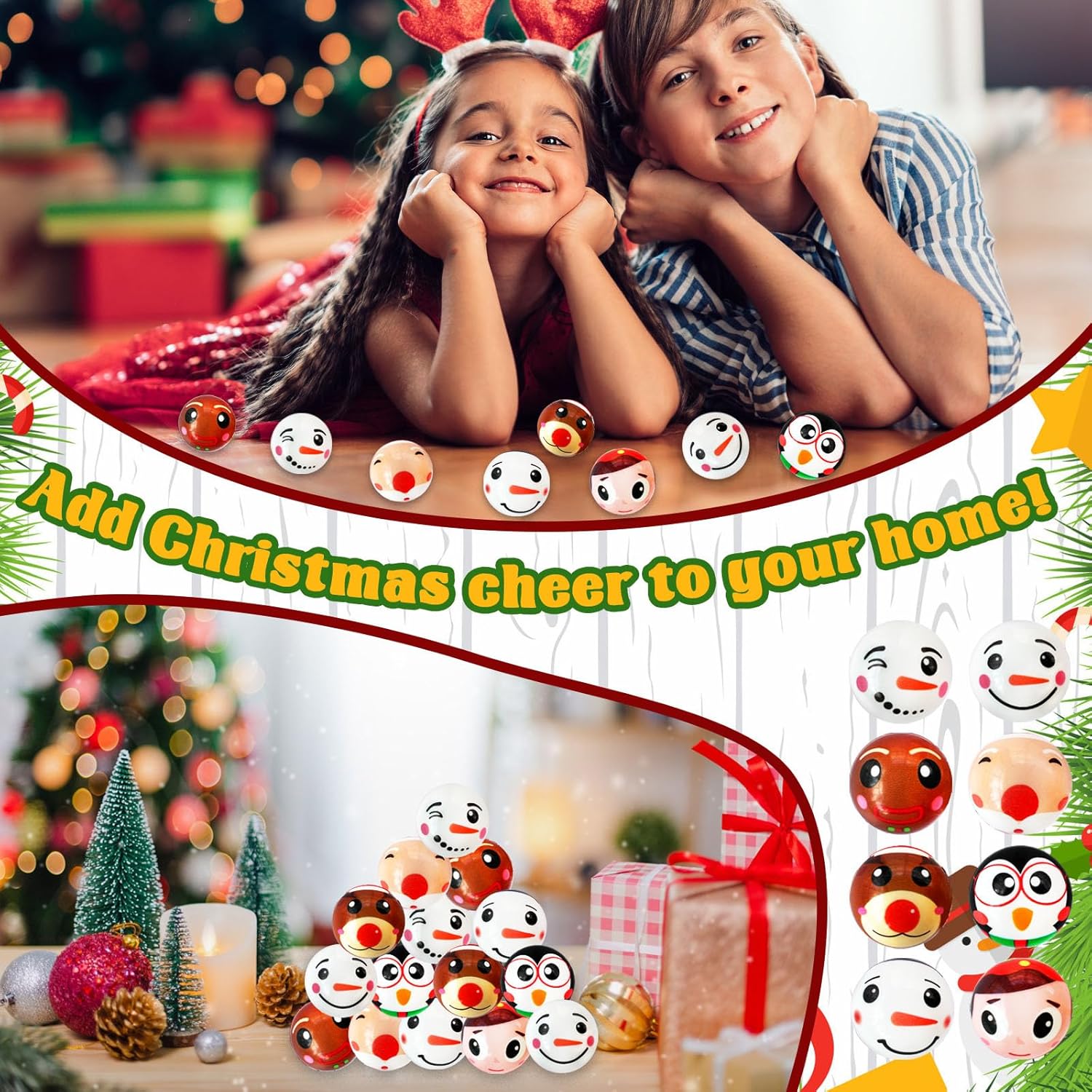 40 PCS Christmas Stress Balls,Christmas Bouncy Squeeze Balls,Foam PU Stress Relief Toys for Girls,Boys,Christmas Party Favors,Goodie Bag Fillers,Stocking Stuffers Gifts - Image 6