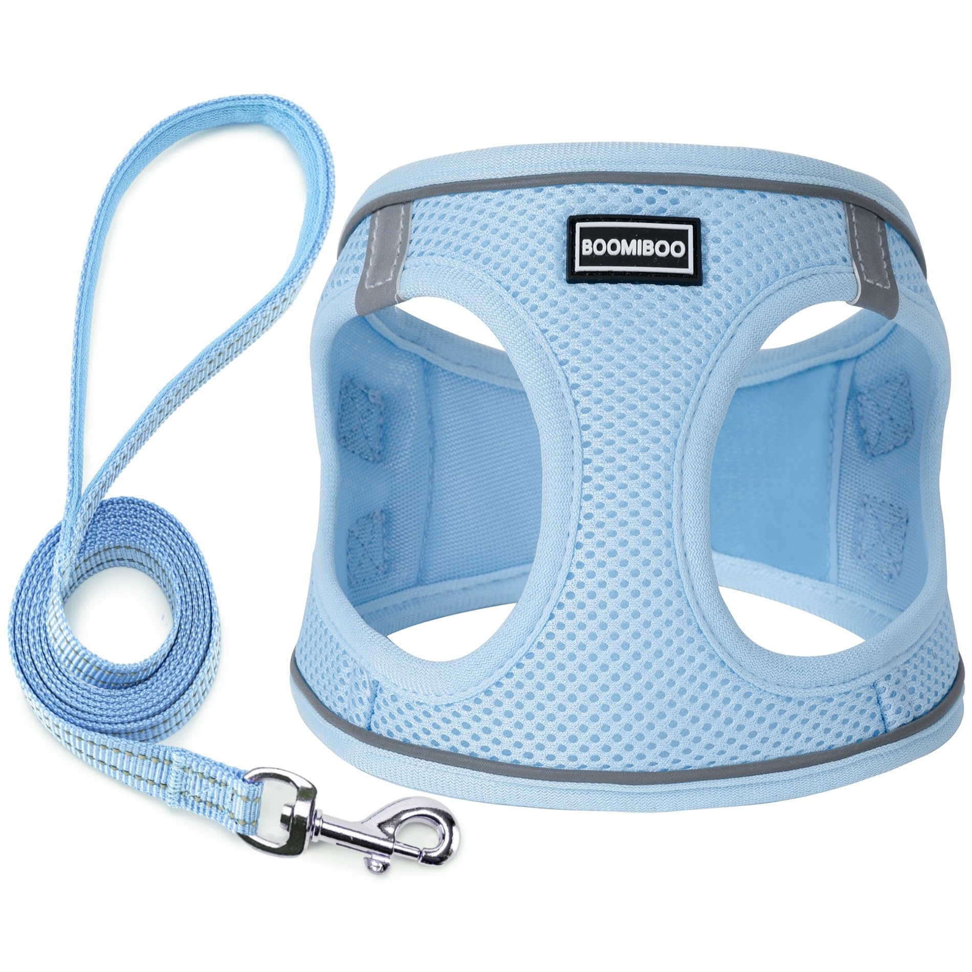 Dog Harness with Leash Set, No Pull Adjustable Reflective Step-in Puppy Pet Vest Harnesses for Small Medium Large Dogs and Cats,Sky Blue XXS