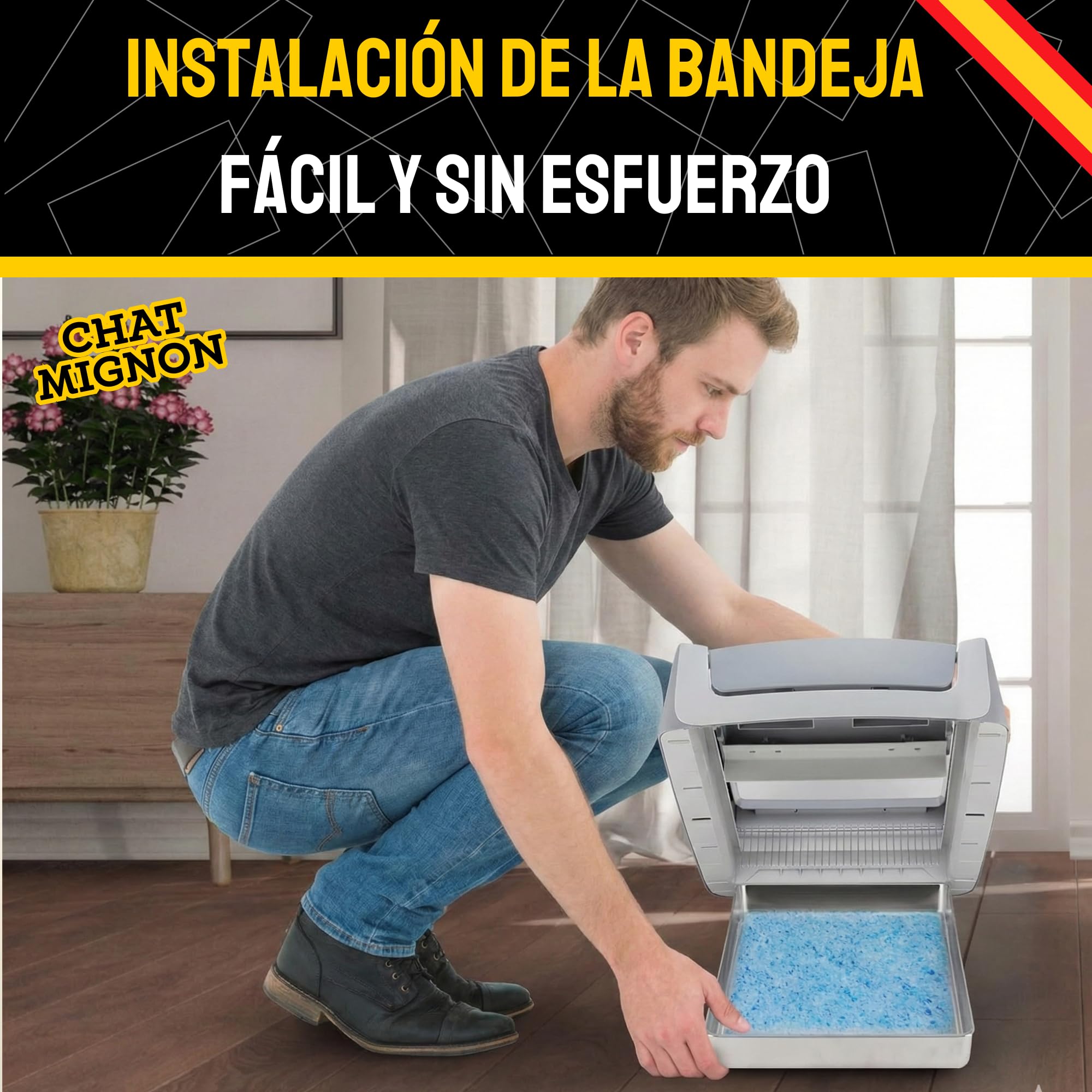 ChatMignon® – Bandeja Higiénica Reutilizable de Acero Inoxidable 304, Compatible con Pet-Safe Scoop-Free, Ultra Resistente, Anti-Olores y Manchas, Ecológica, Esquinas Redondeadas