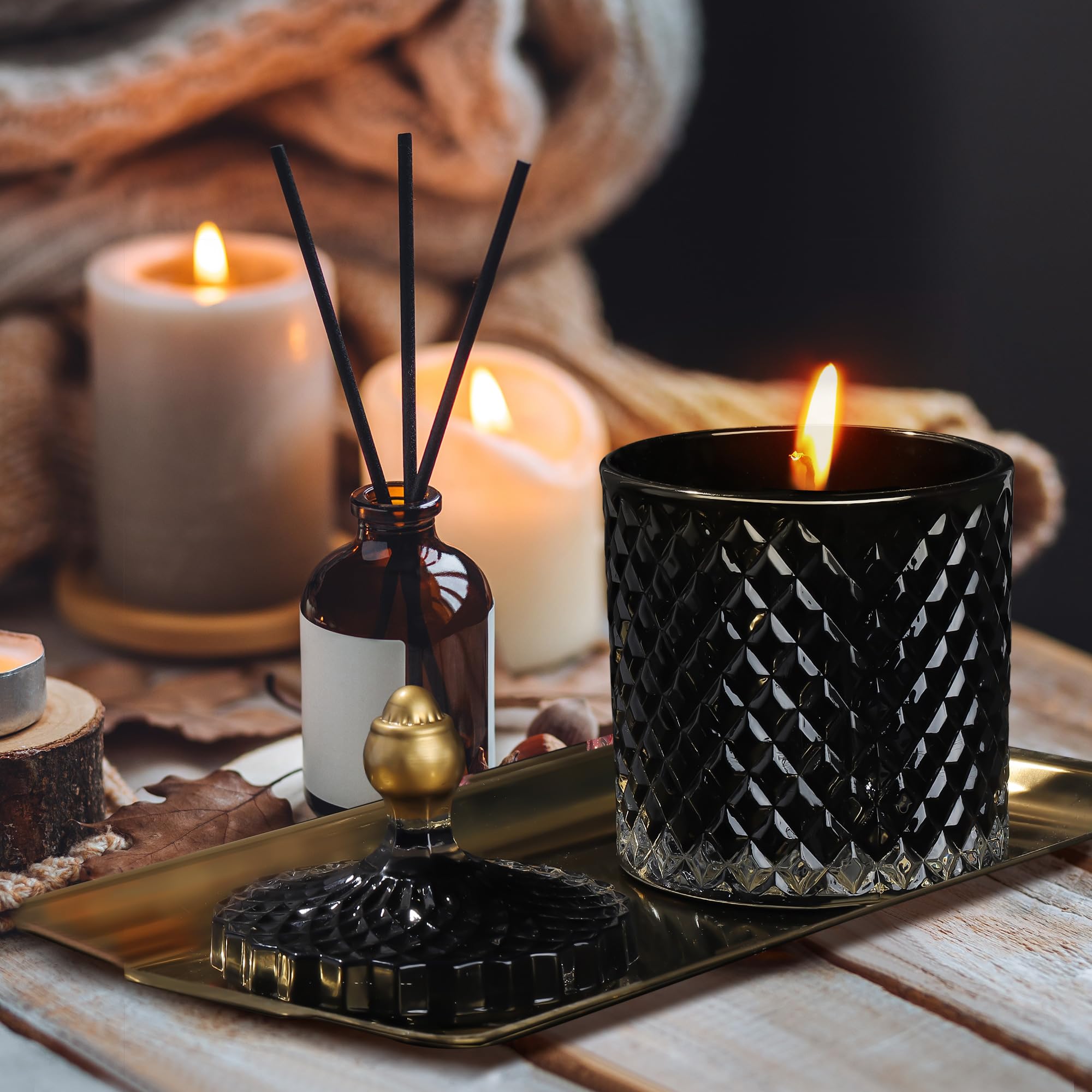 Joeyan Grande Ciotola di Zucchero in Vetro Nero con Coperchio,Barattolo Dolce Rilievo per Caramelle,Noci,Cioccolato,Biscotti,Barattolo Decorativo per Matrimoni,Buffet da Festa,Decorazioni per Casa