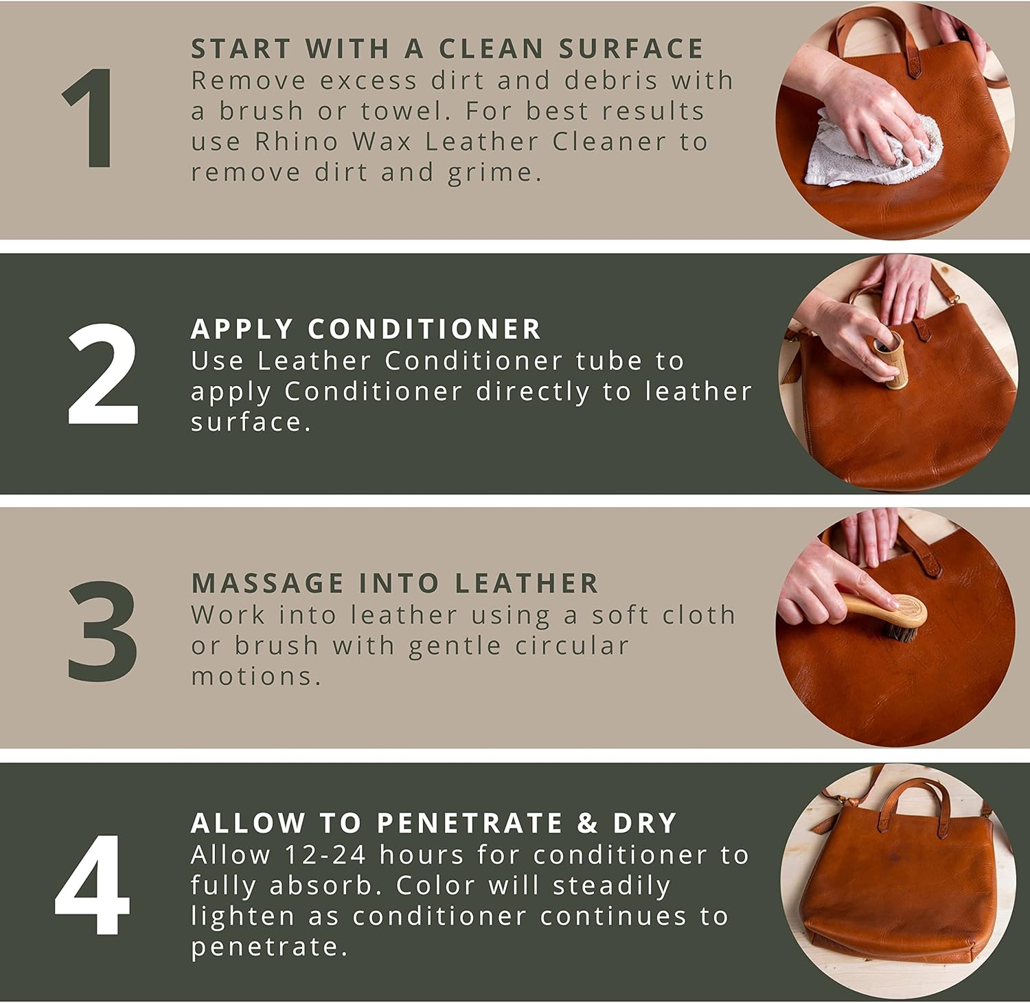 Leather Conditioner (4oz) - Trusted Conditioners for Boots, Furniture, Shoes, Purses - Easy Use Applicator - Hydrates, Rejuvenates, Protects - Natural Ingredients - USA Made - Image 6