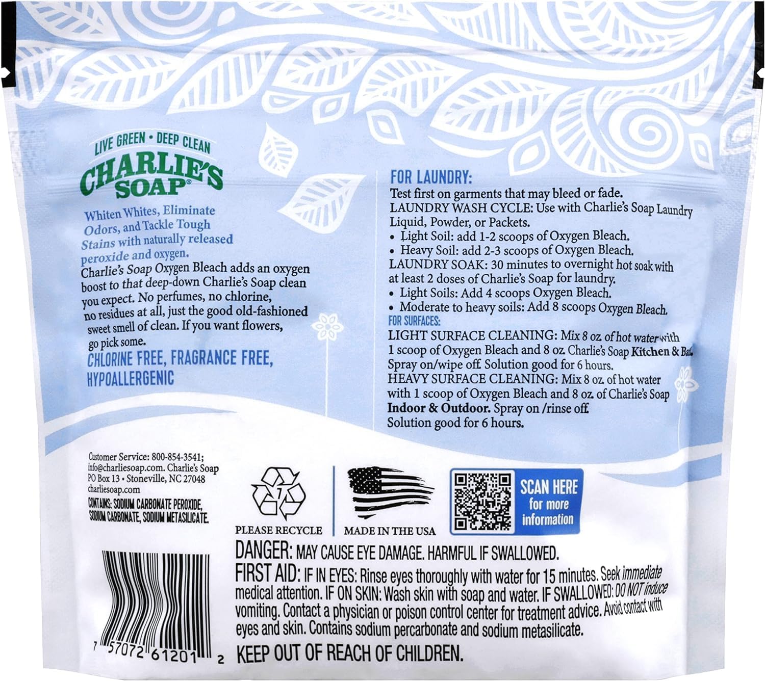 Charlie's Soap Laundry Liquid (100 Loads) & Oxygen Powered Bleach Powder image 2