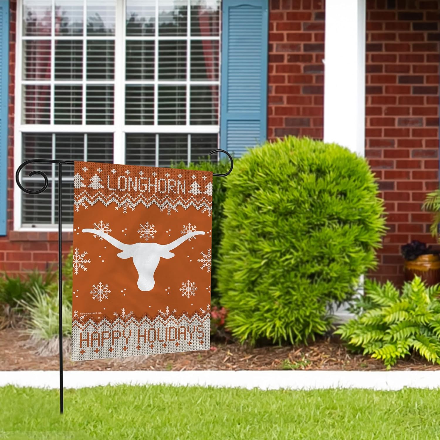 Rico Industries NCAA Winter/Snowflake Happy Holidays 13" x 18" Double Sided Garden Flag