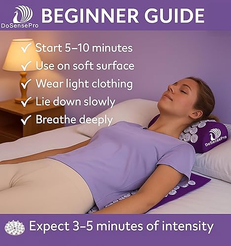 Miniatura 4 de Juego de colchoneta y cojín de acupresión - Terapia de acupresión para aliviar el dolor de espalda y cuello, ciática y dolores en puntos de presión,