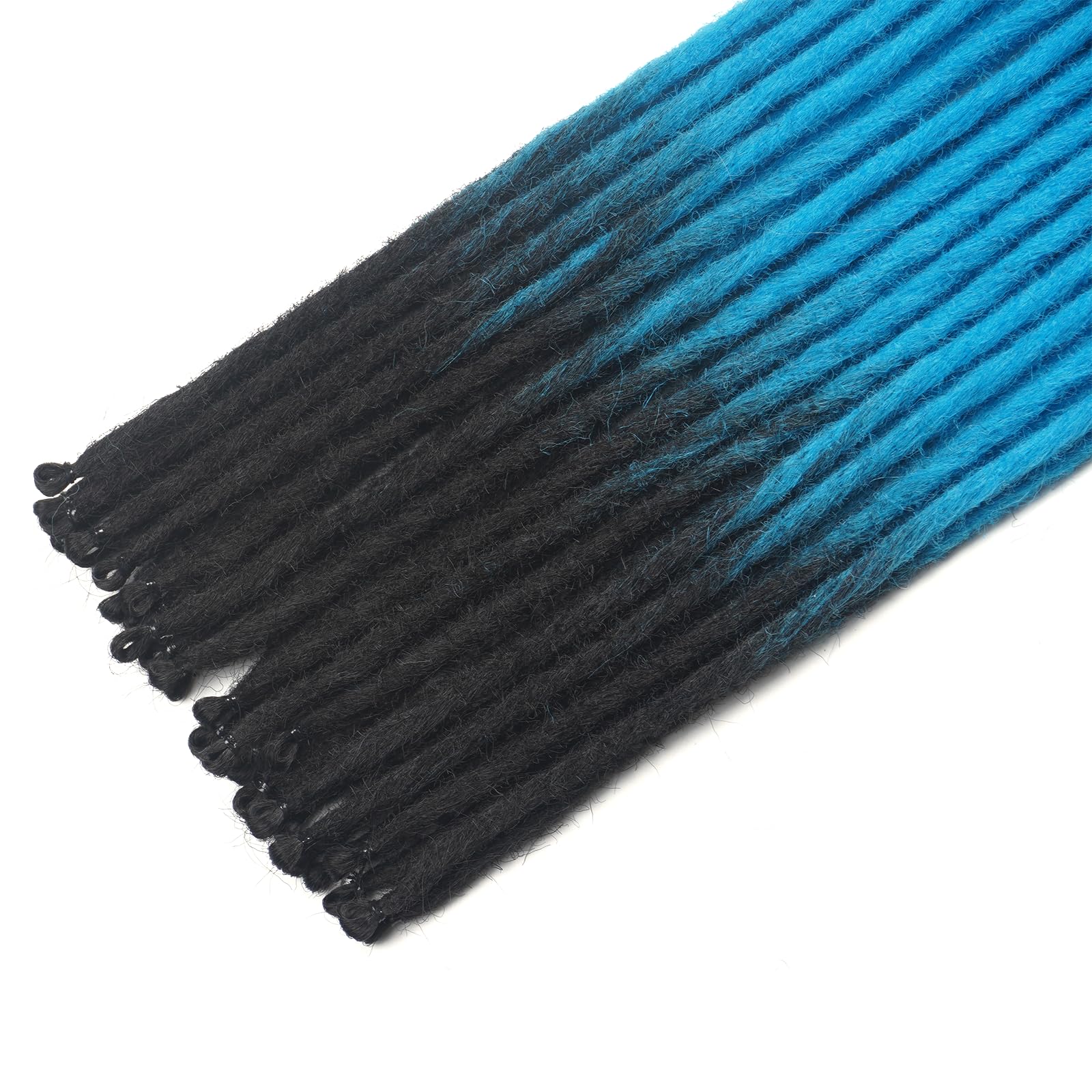 24 Inch 20 Strands Ombre Blue Dreadlock Extensions Single Ended