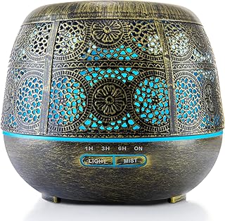 Aroma Oil Diffuser for Large Room: Essential Oil Humidifier for Home - 400ml Ultrasonic Aromatherapy Diffusers Cool Mist Vaporizer with LED Light, Timer for Office Bedroom