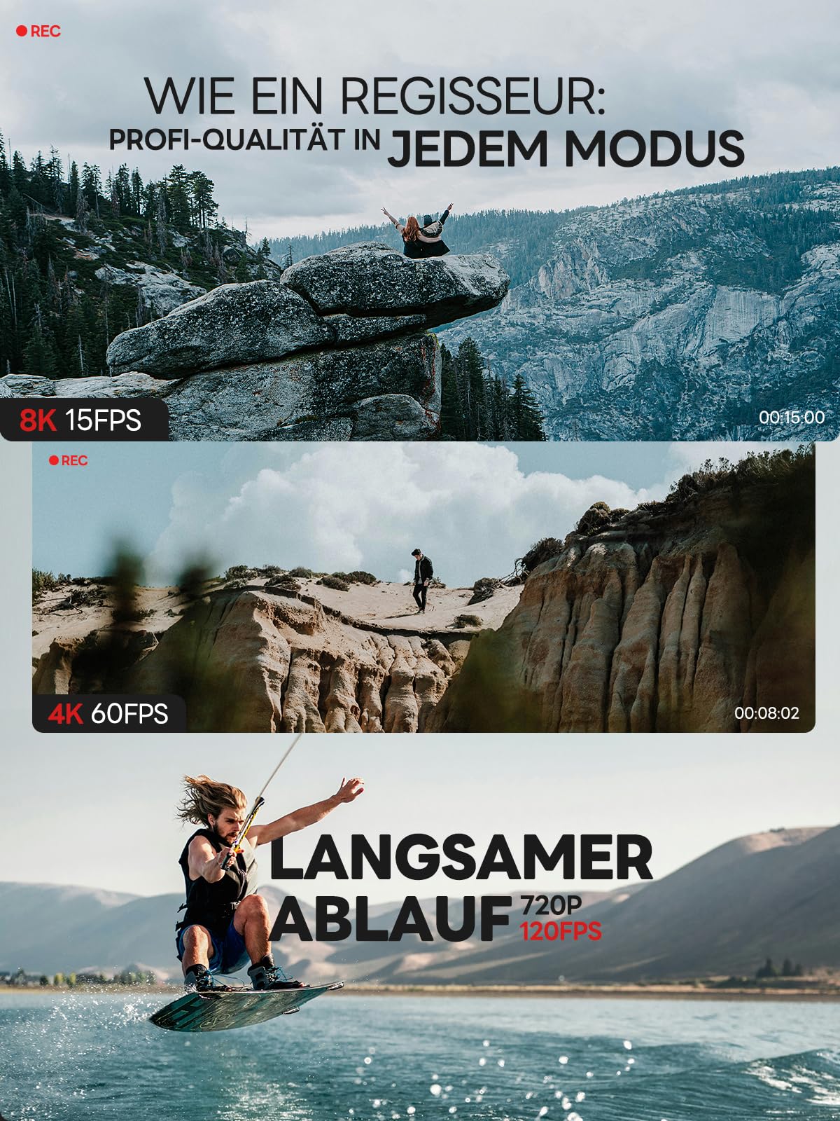 NBD 8K Digitalkamera 64MP Autofokus 16X Zoom F1.8 Nachtsicht WiFi Leichtes Vlogging Kit 64GB Karte 2 Akkus Schwarz