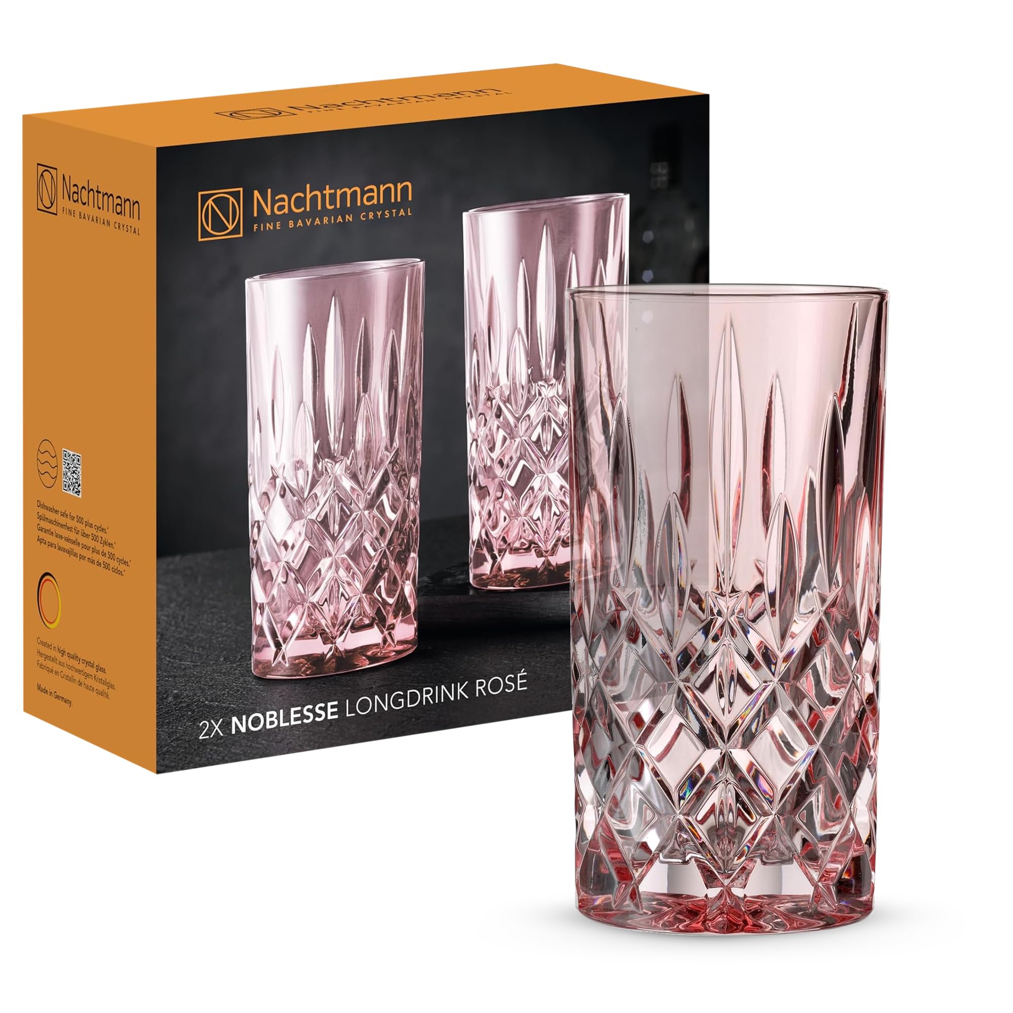Nachtmann Pink Noblesse 105711 Set Of 2 Cocktail Glasses Crystal Glass 395 Ml Rose