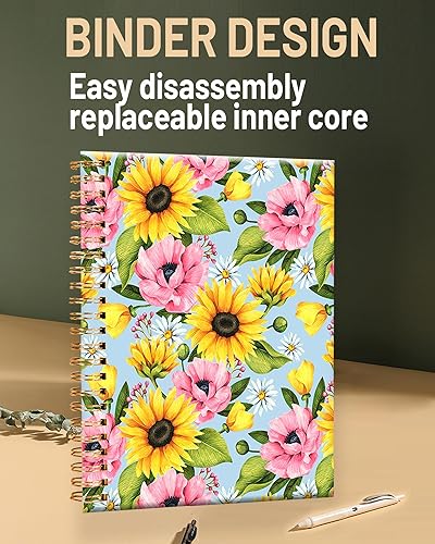 Miniatura 2 de Cuaderno de espiral para mujer, cuadernos universitarios A5 de 6 x 8.4 pulgadas, 120 páginas rayadas con papel grueso de alta calidad, perfecto para