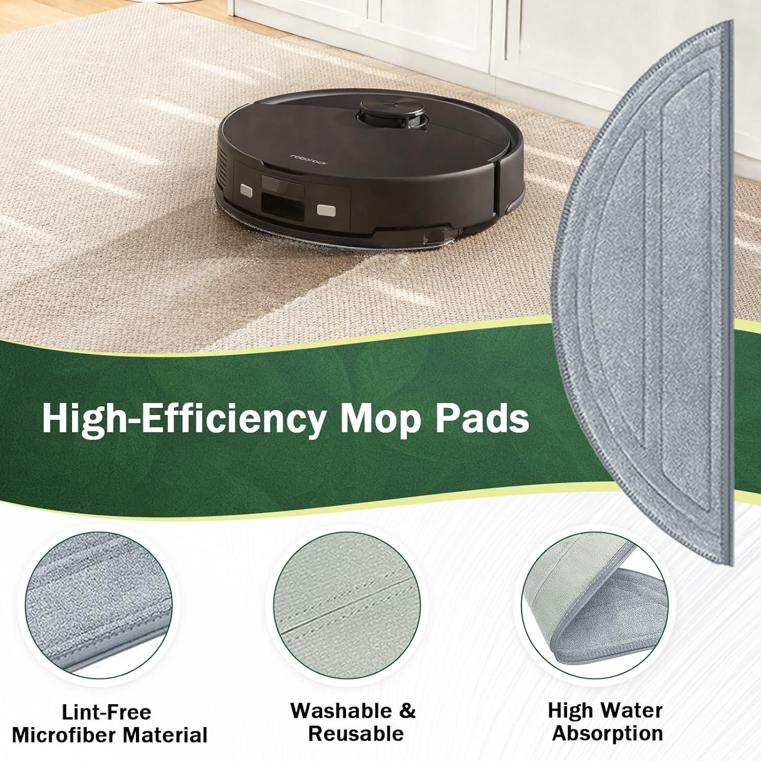 Accessory Kit Compatible with Roborock Q10 S5+ Robot Vacuum, 26-Pack Replacement Parts with 2 Main Brushes, 4 Mop Pads, 6 Filters, 6 Dust Bags, 6 Side Brushes, 2 Cleaning Brushes