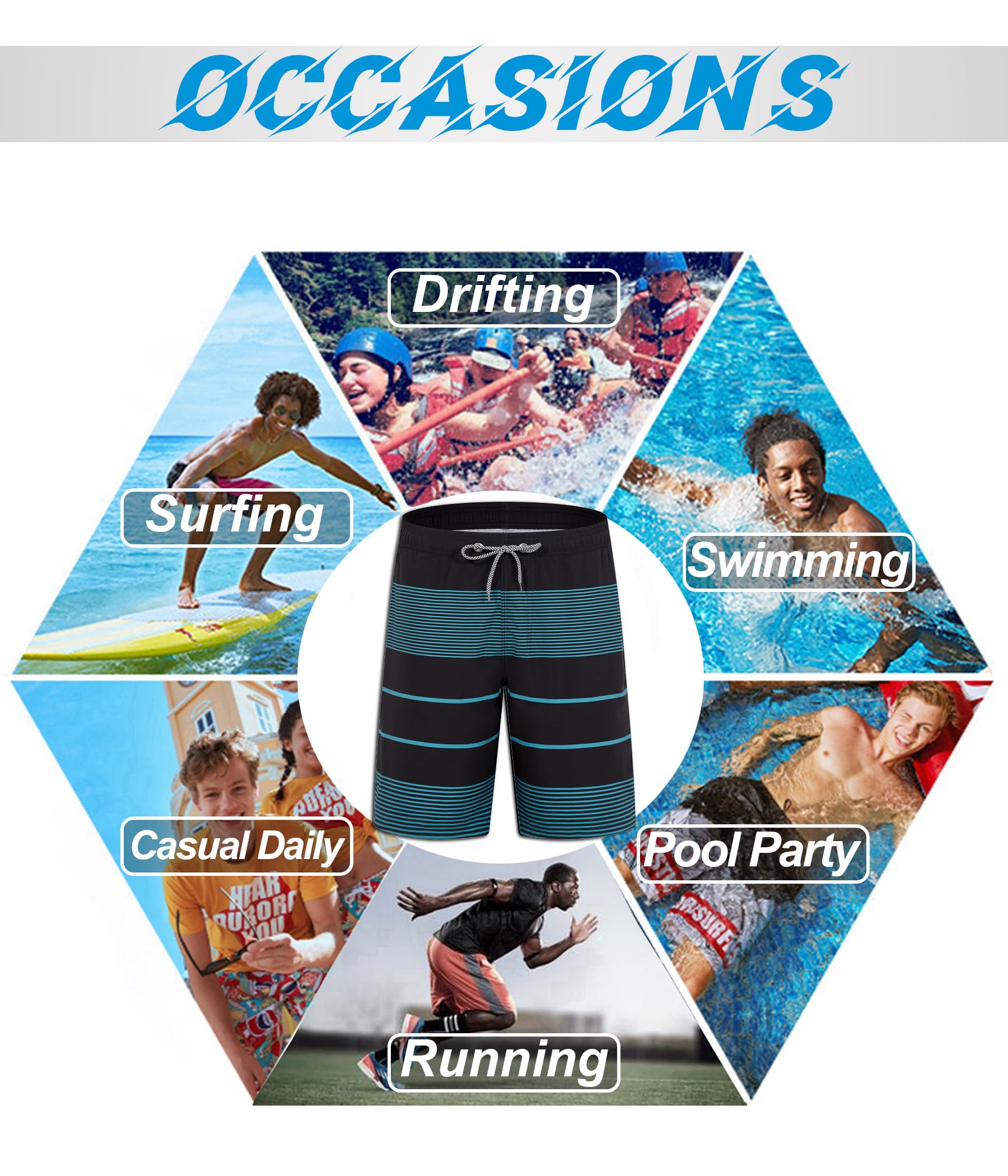 APTRO Costumi Pantaloncini da Bagno Uomo Mare Surf Piscina Stampa Hawaiana Estiva Grande Asciugatura Rapida con Fodera in Rete