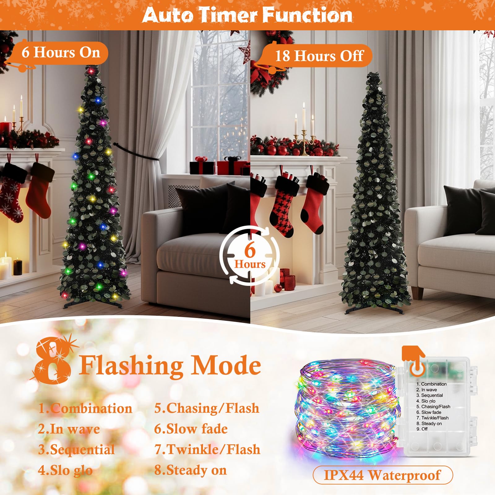 Coffret de décoration,Fleurs de noël artificielles à paillettes 12cm,5 pièces,décoration pour la