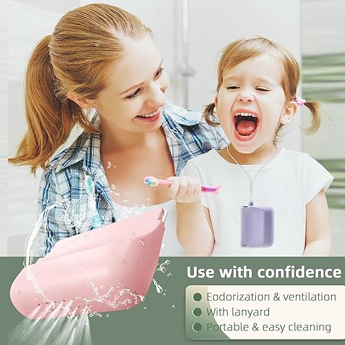 Miniatura 6 de Nearockle Paquete de 2 fundas de silicona con cordón, funda duradera y suave para dentaduras postizas con orificios de ventilación compatible con