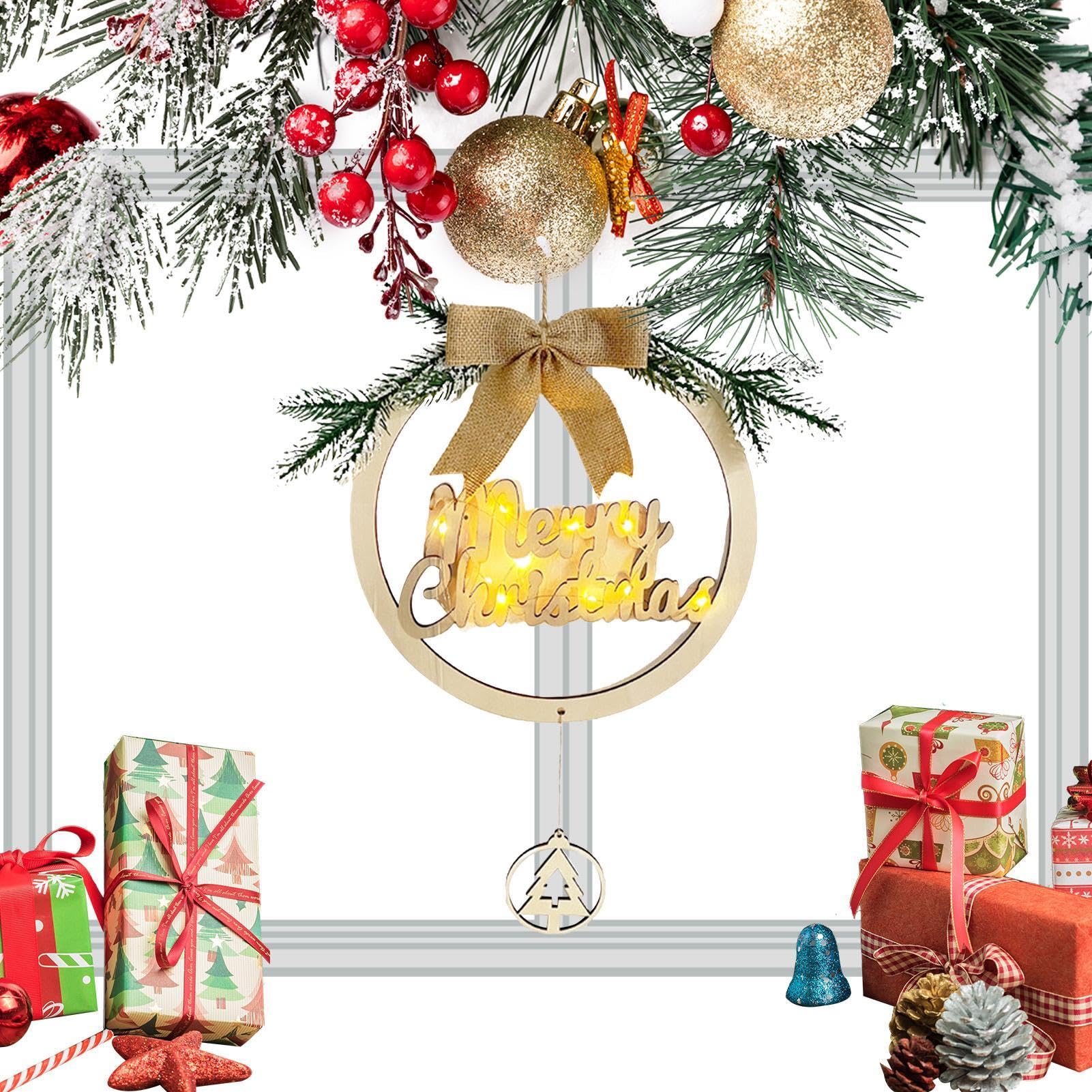 Panneau de bienvenue en bois pour porte d'entrée de maison et d'appartement pour Noël
