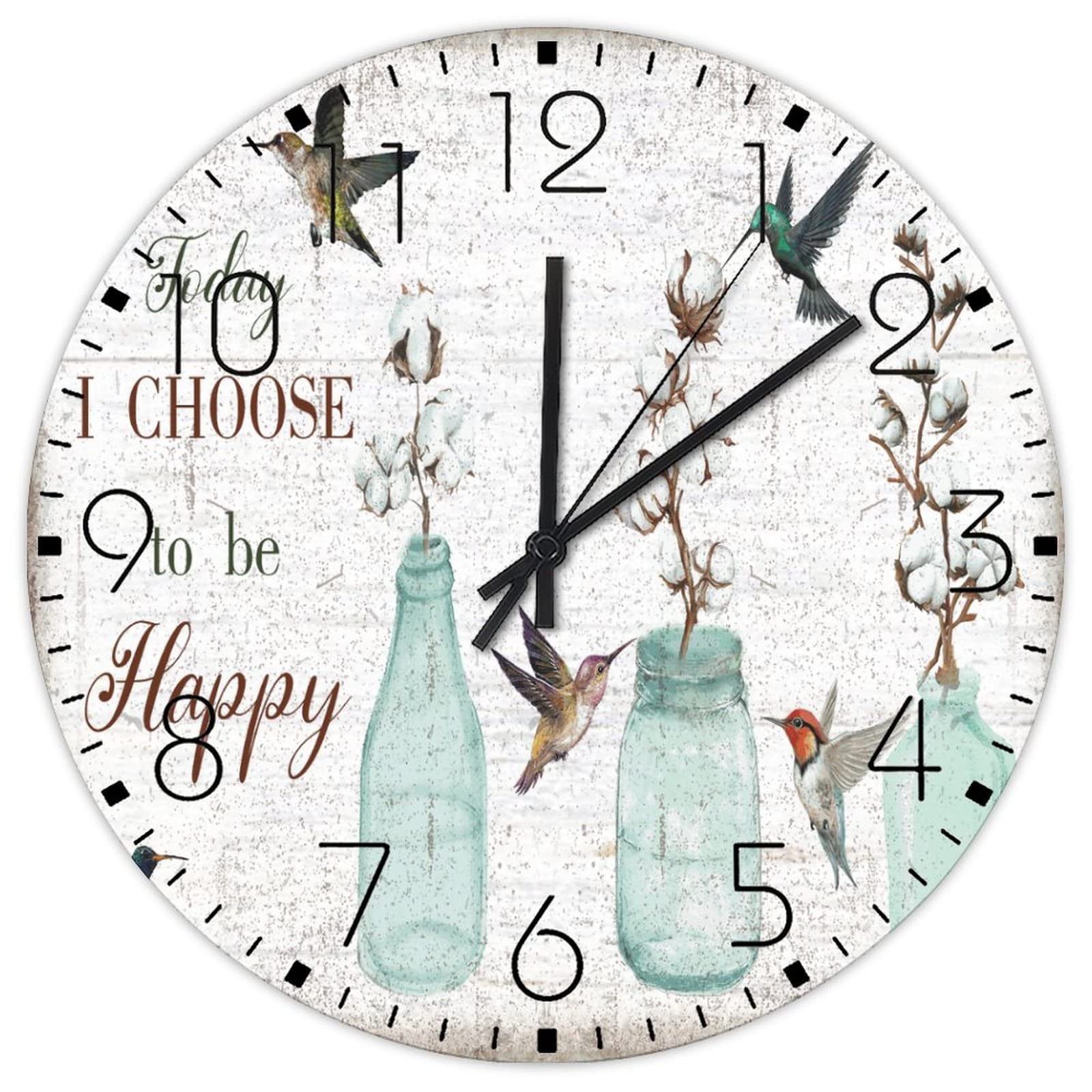 Horloges murales modernes bouteille de fleurs pour deco de jardin suspendu et loft