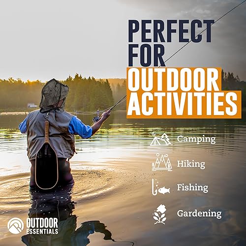 Miniatura 7 de OutdoorEssentials Red para la cabeza de mosquitos, protección facial contra mosquitos, mosquitos, mosquitos mientras pesca o acampa, protección de