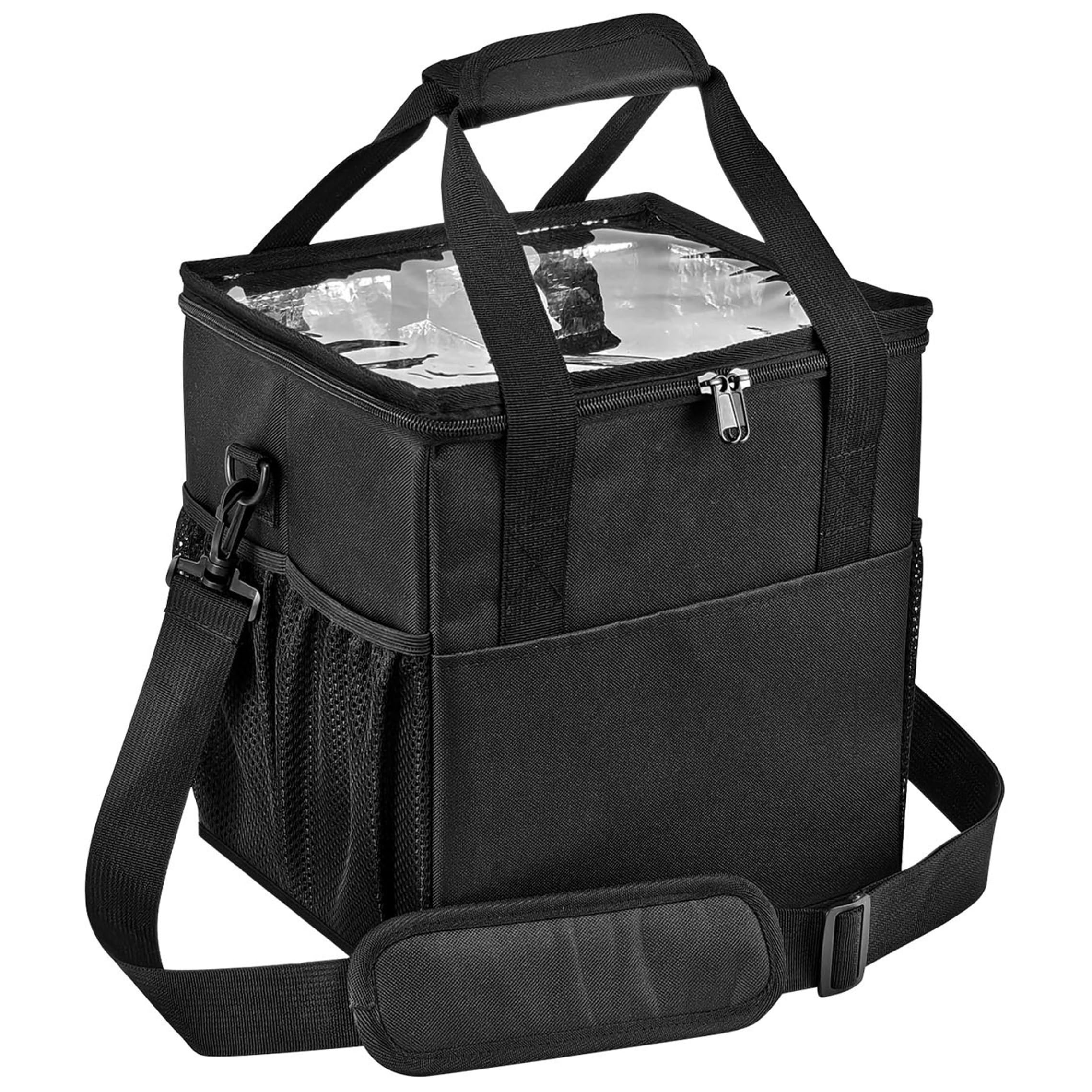 Temeemeg Insulated Drink Carrier Collapsible No-Spill Drink Holder Bag with Adjustable Dividers Tote with Handle for Car Travel Picnic Travel