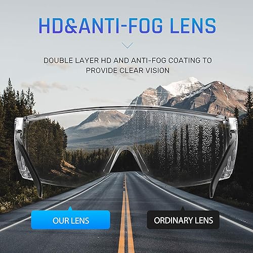 Miniatura 5 de SafeGlory - Gafas de seguridad ajustables antivaho - Transparentes, adecuadas para hombres y mujeres