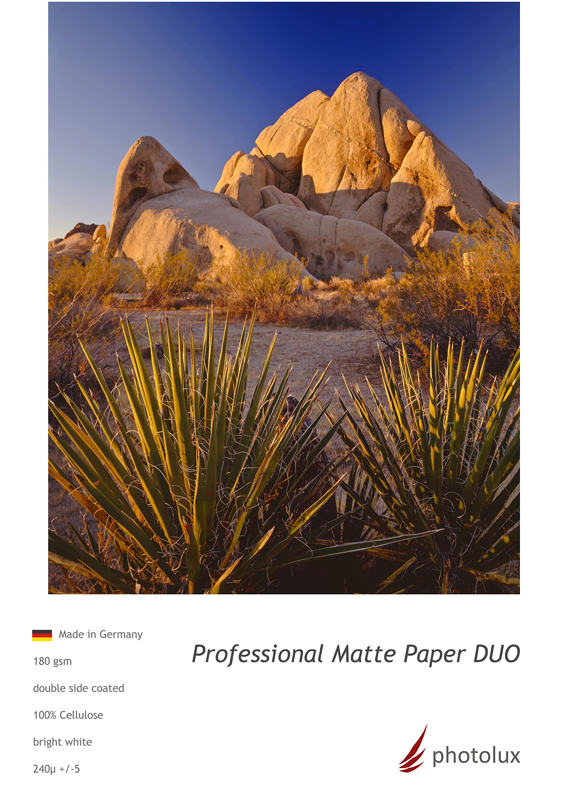 Professional Matte Paper DUO 180 gsm, beidseitig bedruckbar Fotopapier in Premiumqualität 50 Blatt DIN A2 (420x594mm) 50 Blatt