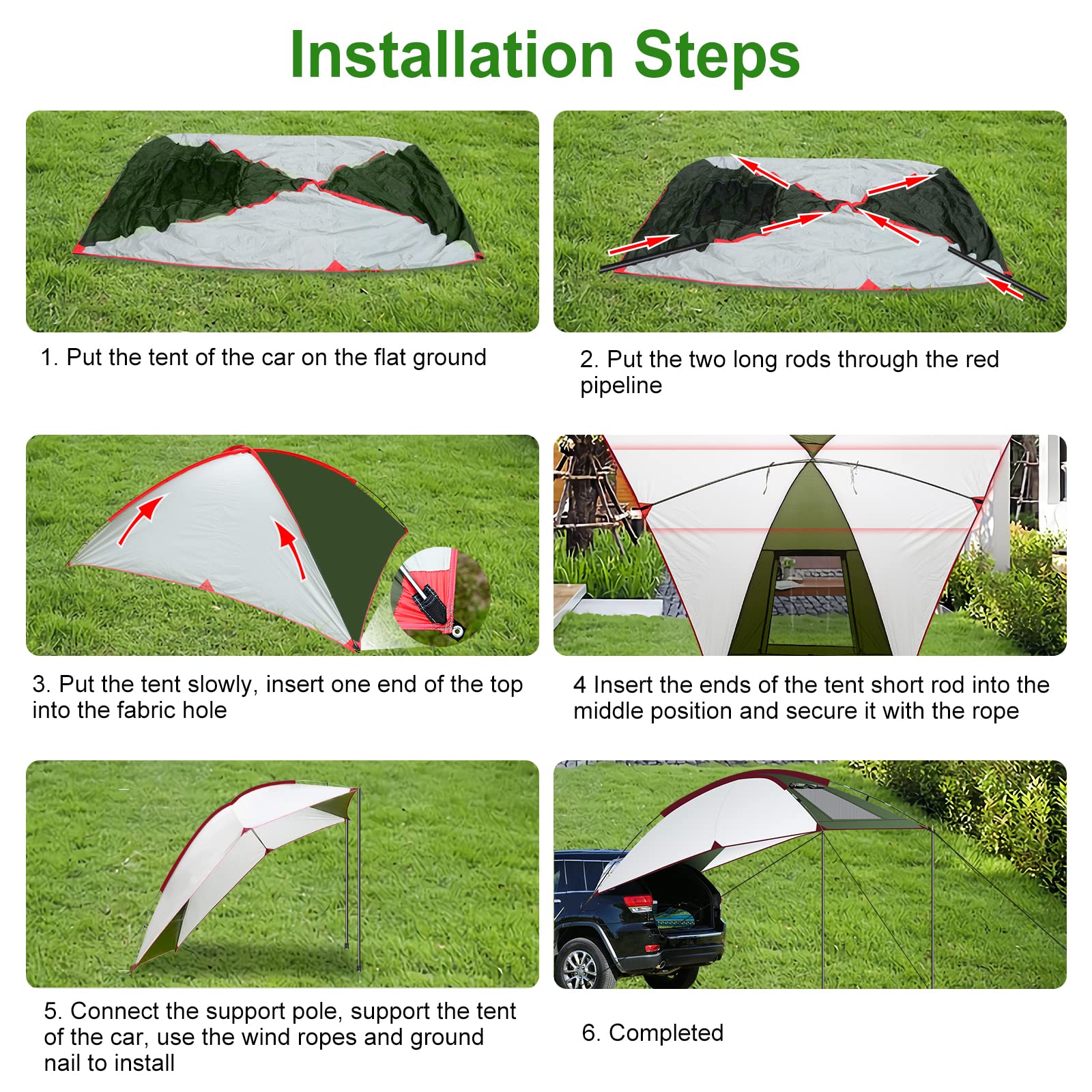 Toldo de Coche para Furgoneta, SUV, Autocaravana, Coche, camión, Tienda de Campamento, toldo Lateral Impermeable