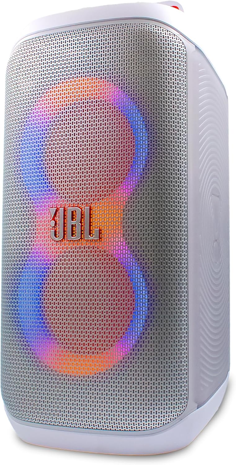 JBL PartyBox Club 120 (White) - 160W Portable Wireless Splash Proof Speaker - 12 Hours of Playtime + 2 x AUX Cable + Microfiber Cloth (2-Pack)