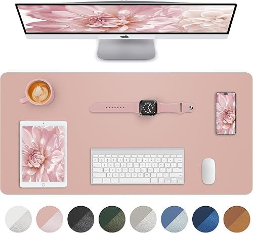 Miniatura 14 de Almohadilla grande para escritorio, alfombrilla para mouse, tapete para escritorio de oficina, protector de escritorio de piel sintética Negro