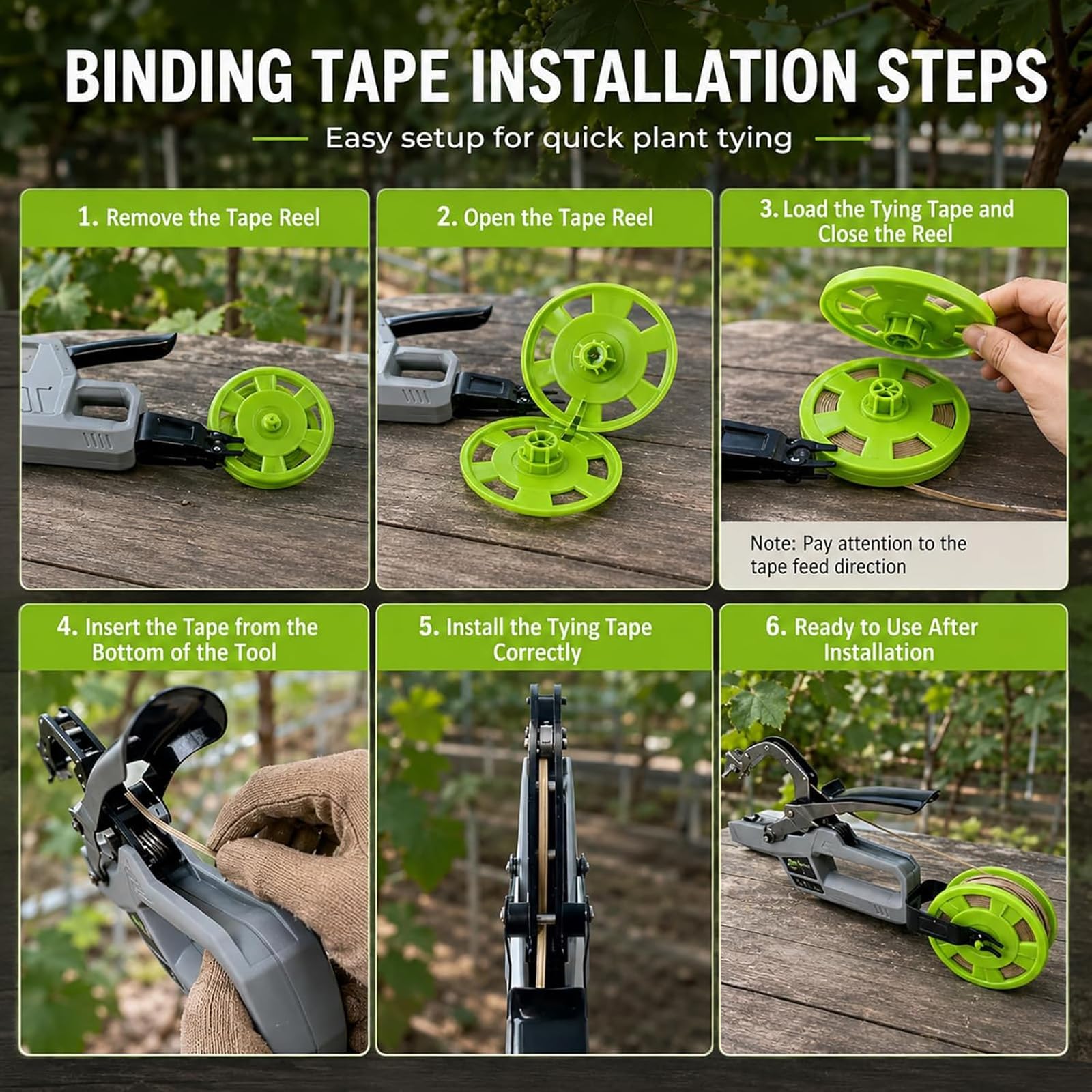 Atador Automático De Plantas De Jardín, Herramienta Eléctrica Inalámbrica Para Atar Plantas, Diámetro De Atado De 45 Mm Para Tomates, Uvas Y Plantas Trepadoras