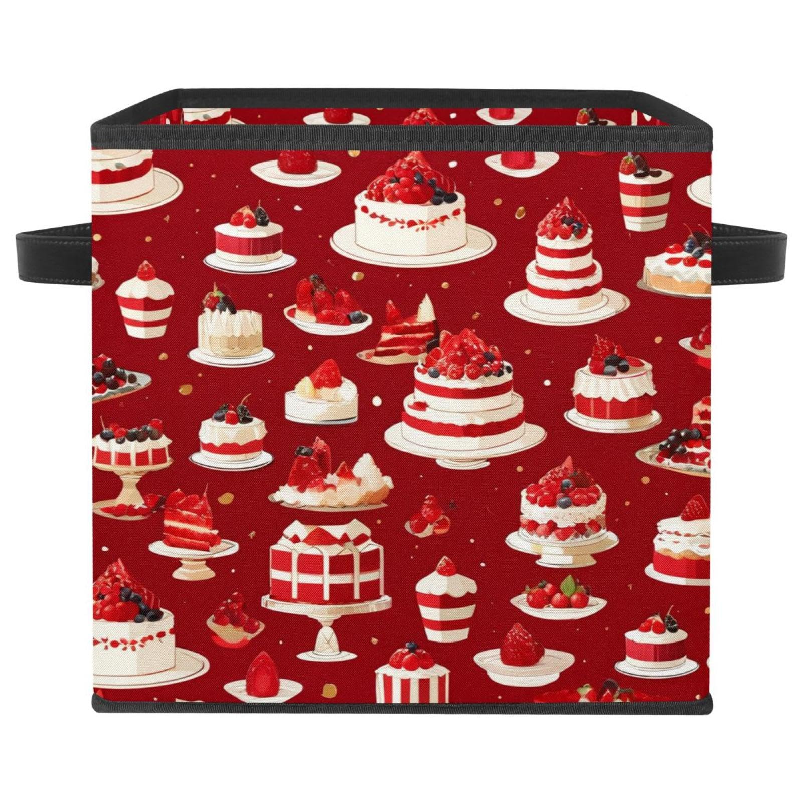 Boîte de rangement pour salon et placard style dessert rouge chic