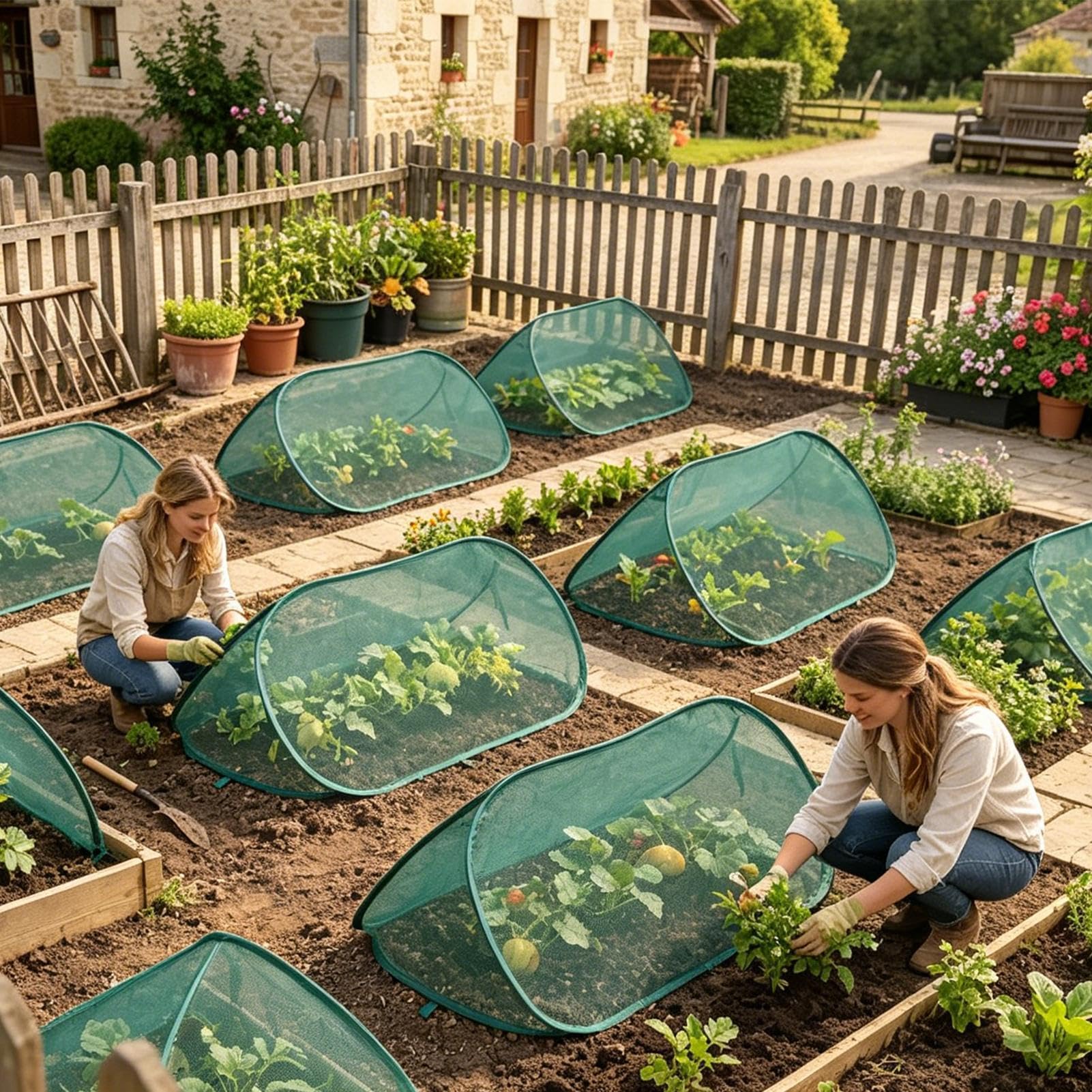 Filet de Protection pour Protection De Pliable Avec 32 Piquets De Sol