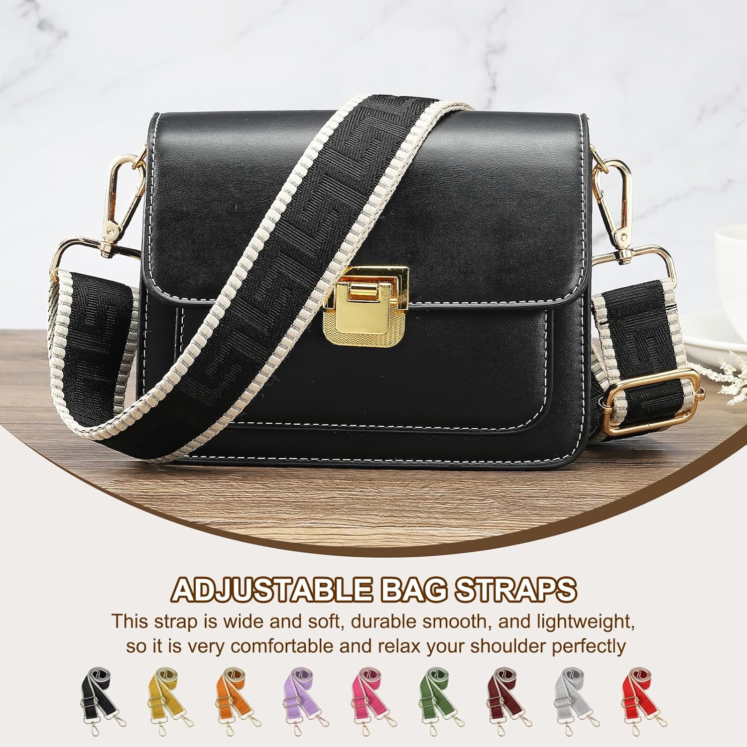 PATIKIL Purse Strap, Adjustable Crossbody Bag Straps Wide Shoulder Strap Universal Replacement Shoulder Bag Belt for Women's Handbags Canvas Satchels Bag Backpack, Light Grey - Image 5