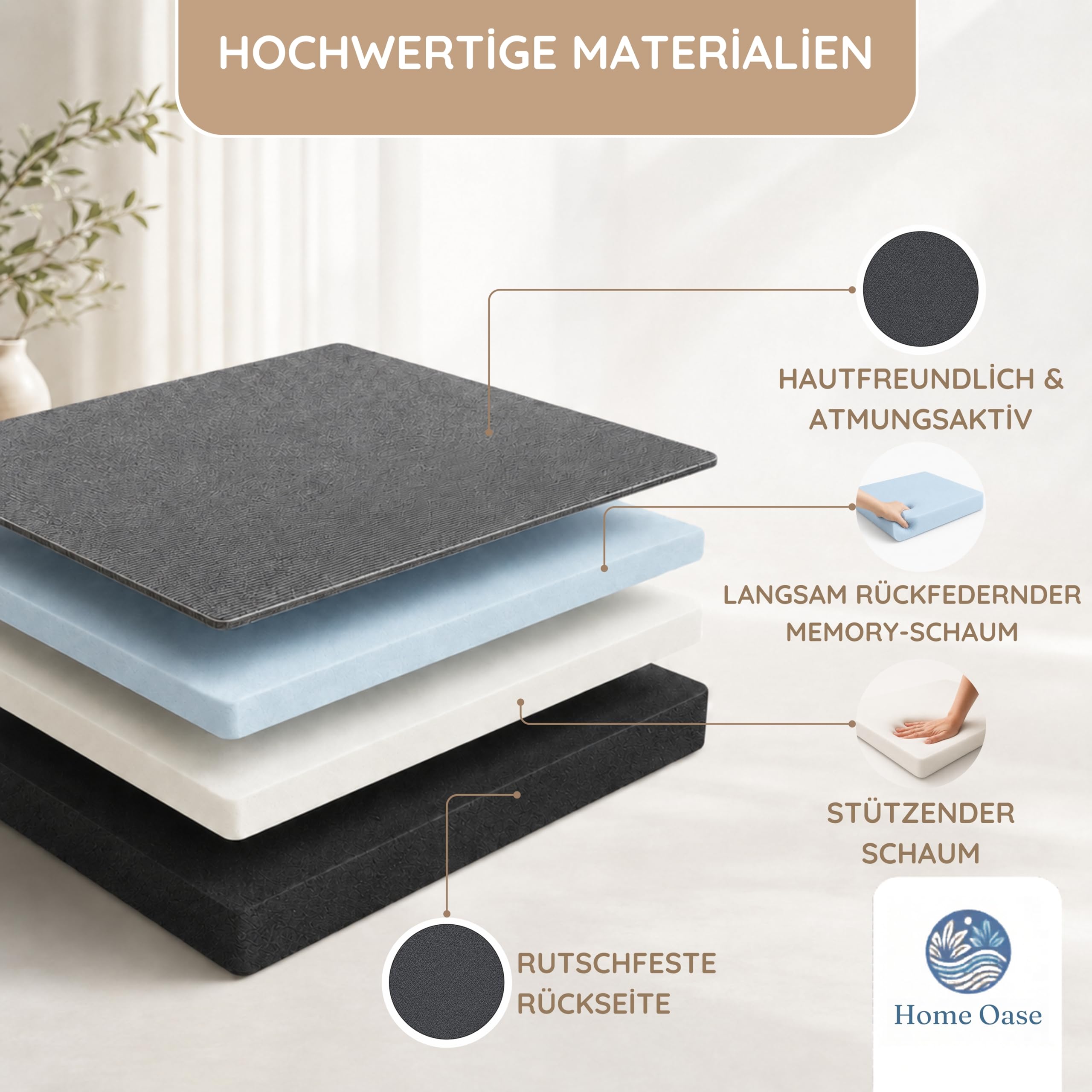 Klappbare Matratze | 190x60x7 cm | Waschbarer Bezug für einfache Reinigung | Klappmatratze mit Viscoschaum - Faltmatratze für Gäste | Auch als Klappmatratze Kinder für Übernachtungen geeignet