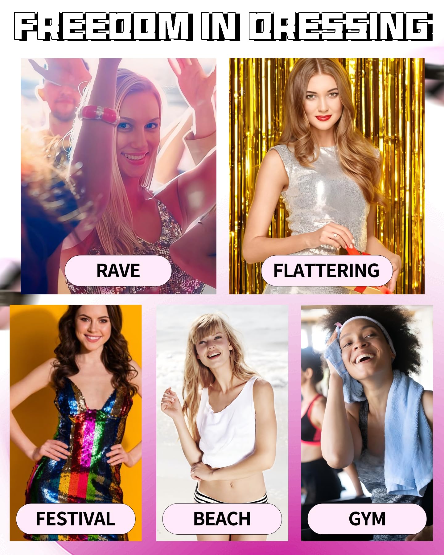 CICKEE Pasties Rave Pack 27 Pairs Multicolor Nipple Covers Pasties Glitter Pasty: Multicolor-pink-purple-silver 27