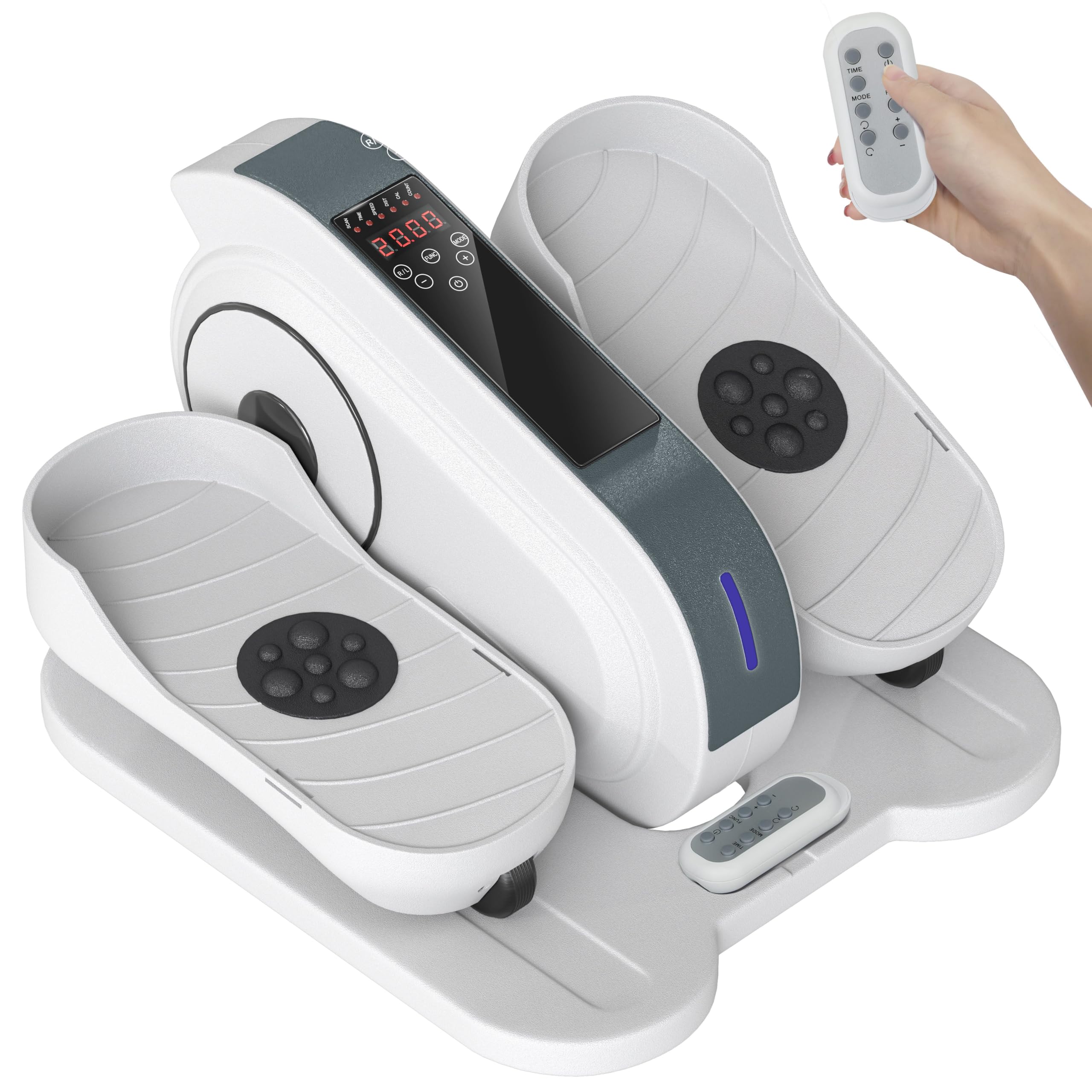 SPORTNOW Mini Entrenador elíptico bajo la Mesa Mini Cross Trainer para en casa Entrenador elíptico de piernas con Velocidad de 10 Pasos, Monitor LCD, Mando a Distancia, para la Oficina, Personas