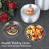 Vista 3 de BATTIPAW 200 platos de plástico transparente para fiestas, platos desechables de plástico duro de 5 pulgadas, platos pequeños de postre/ensalada