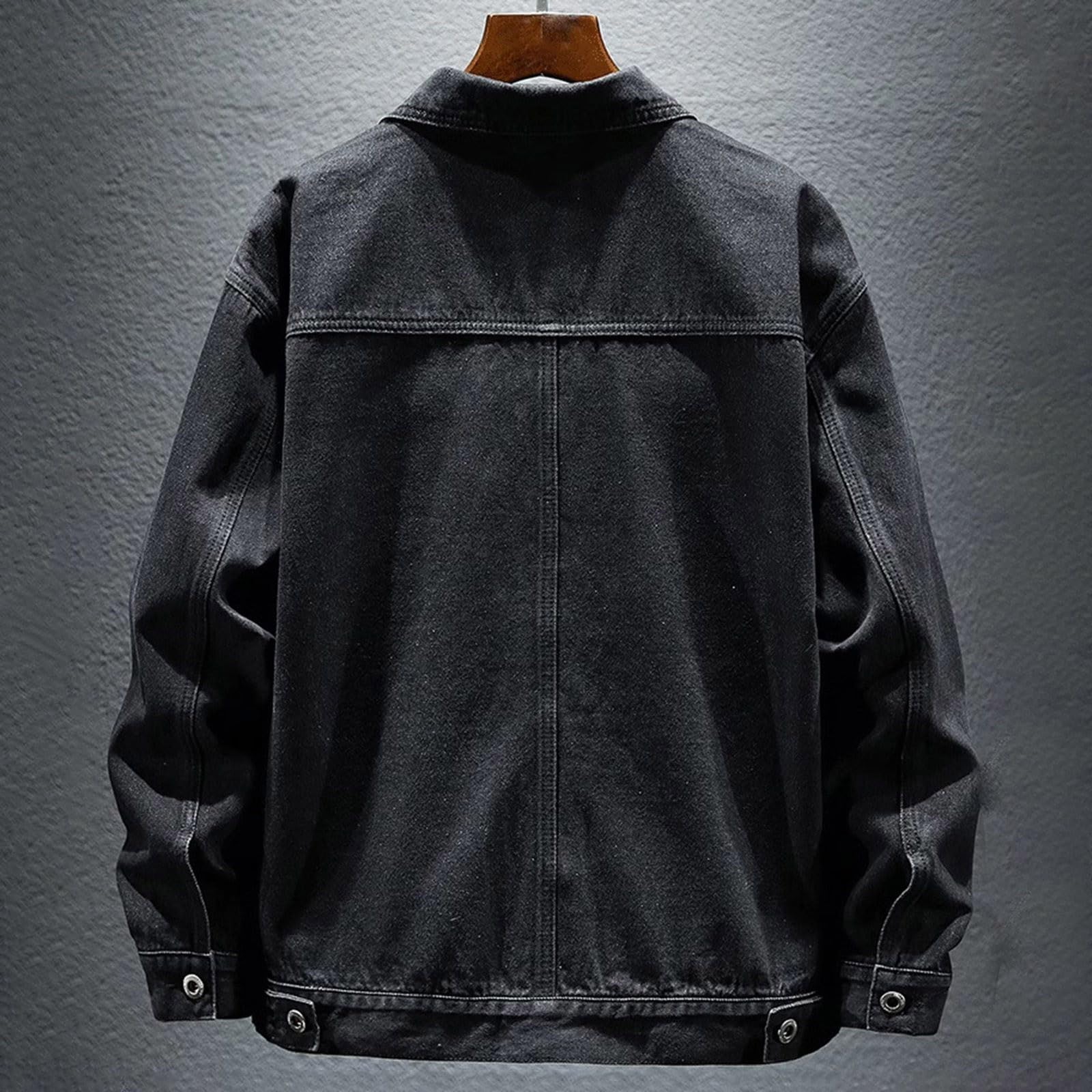 Chaqueta vaquera para hombre, estilo motero, estilo vaquero, informal, abrigo de camionero, chaqueta clásica, chaqueta vintage, blusa, entretiempo
