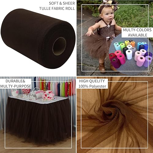 Miniatura 249 de Rollos de tela de tul rojo de 6 pulgadas por 100 yardas (300 pies), carrete de tela, cinta de tul para envoltura de regalos de Navidad, lazo de tutú