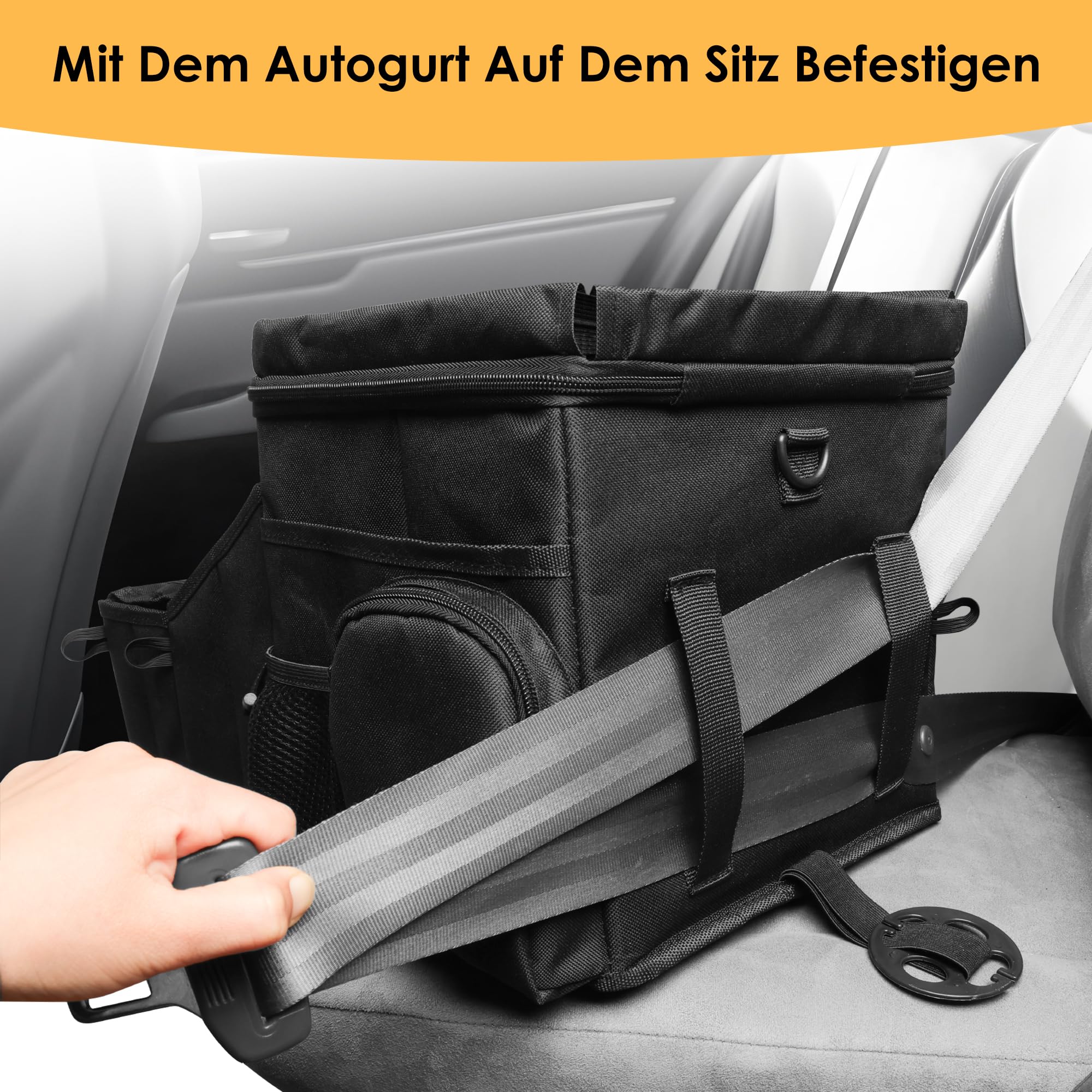 Autositz Organizer, Universeller Rückbank Organizer für den Rücksitz & Beifahrersitz mit Getränkehalter-Ablage mit Reise-Kühlbox für Kinder und Erwachsene, Ablage für Spielzeug, Bücher, Snacks