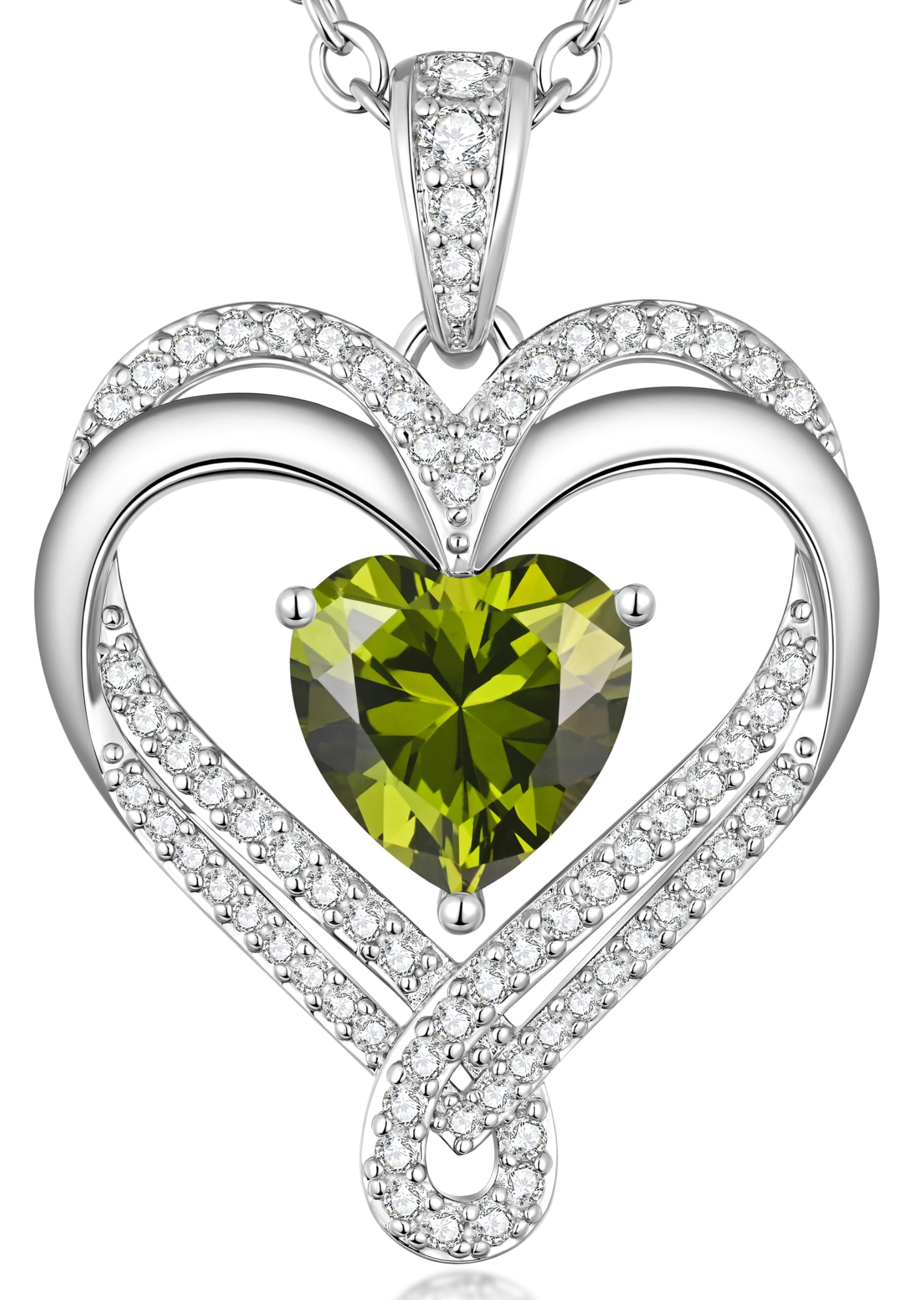 LOUISA SECRET Kette Damen Unendlichkeit Halskette Geburtsstein Infinity Halskette für Damen Valentinstag Weihnachten Muttertag Geburtstags Schmuck Geschenk für Frauen Mama Frau Freundin