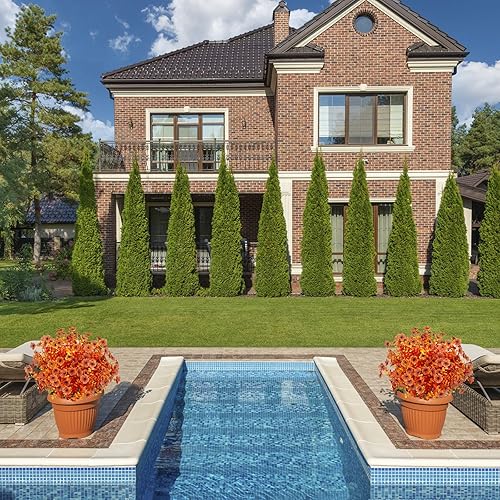 Miniatura 3 de LANKAMO 15 racimos de flores artificiales de seda, flores artificiales para exteriores, resistentes a los rayos UV, flores sintéticas, plantas de