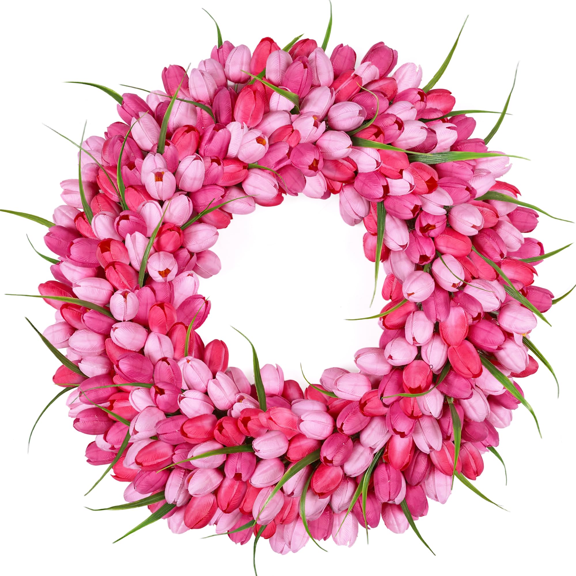 Photo 1 of **Similar item**
Pink Tulip Wreath Spring Wreaths for Front Door Zmtyykh Artificial Floral Door Wreath for Valentine’s Day Easter Summer Decor for Outdoor Indoor Window Wall Front Porch Farmhouse Home 22 Inch