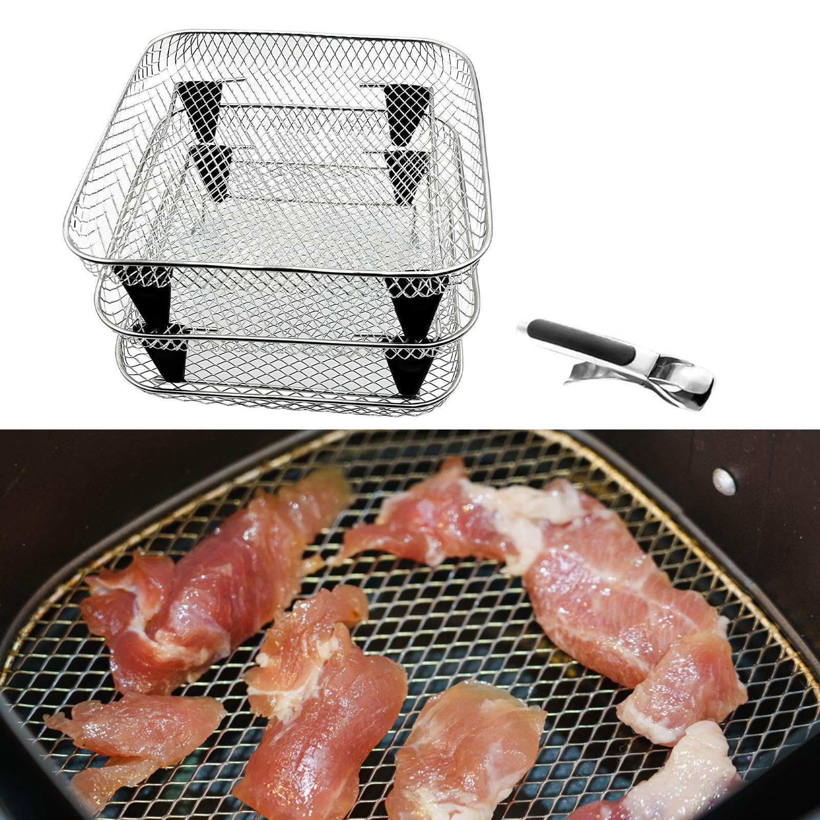 Rejilla para Freidora de Aire, Fácil de Limpiar, Apilable, para Secar Alimentos en La Cocina Y en Casa.