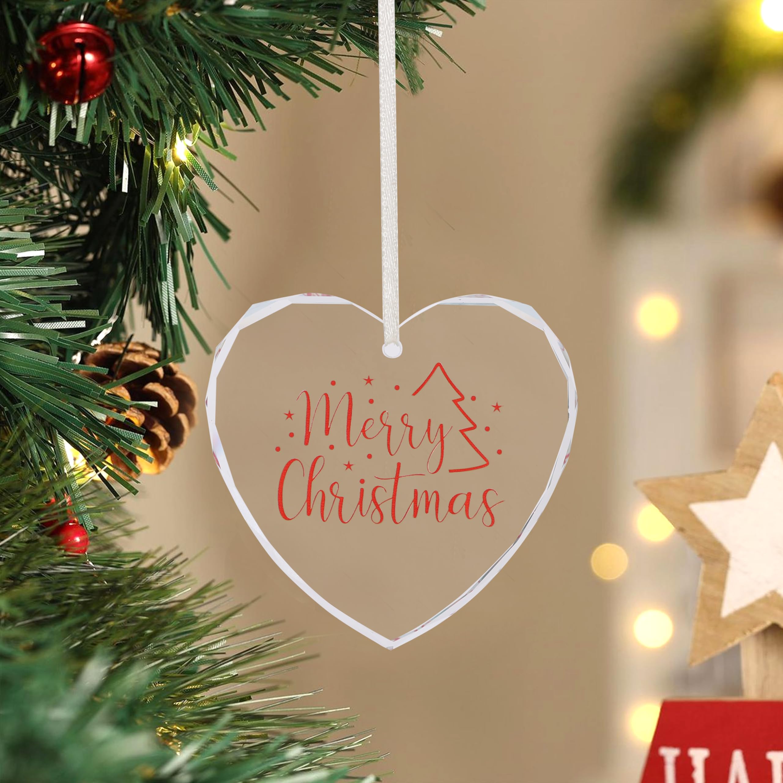 Suspension cœur rouge Joyeux Noël, l'éclat des grands moments